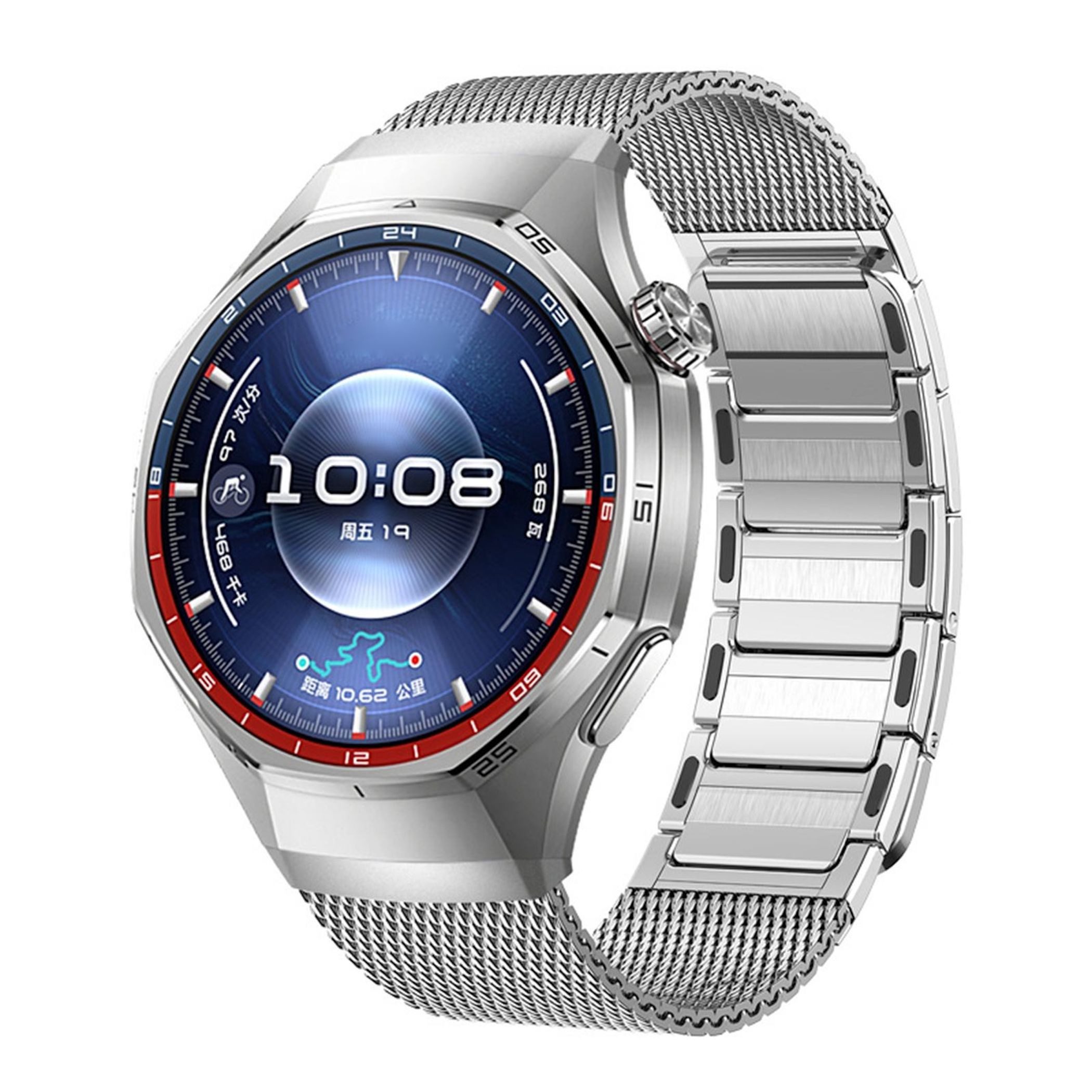 Wigento Smartwatch-Armband Edelstahl für Huawei Watch GT 6 Pro Magnetverschluss Titan, Magnetverschluss, verstellbare Länge