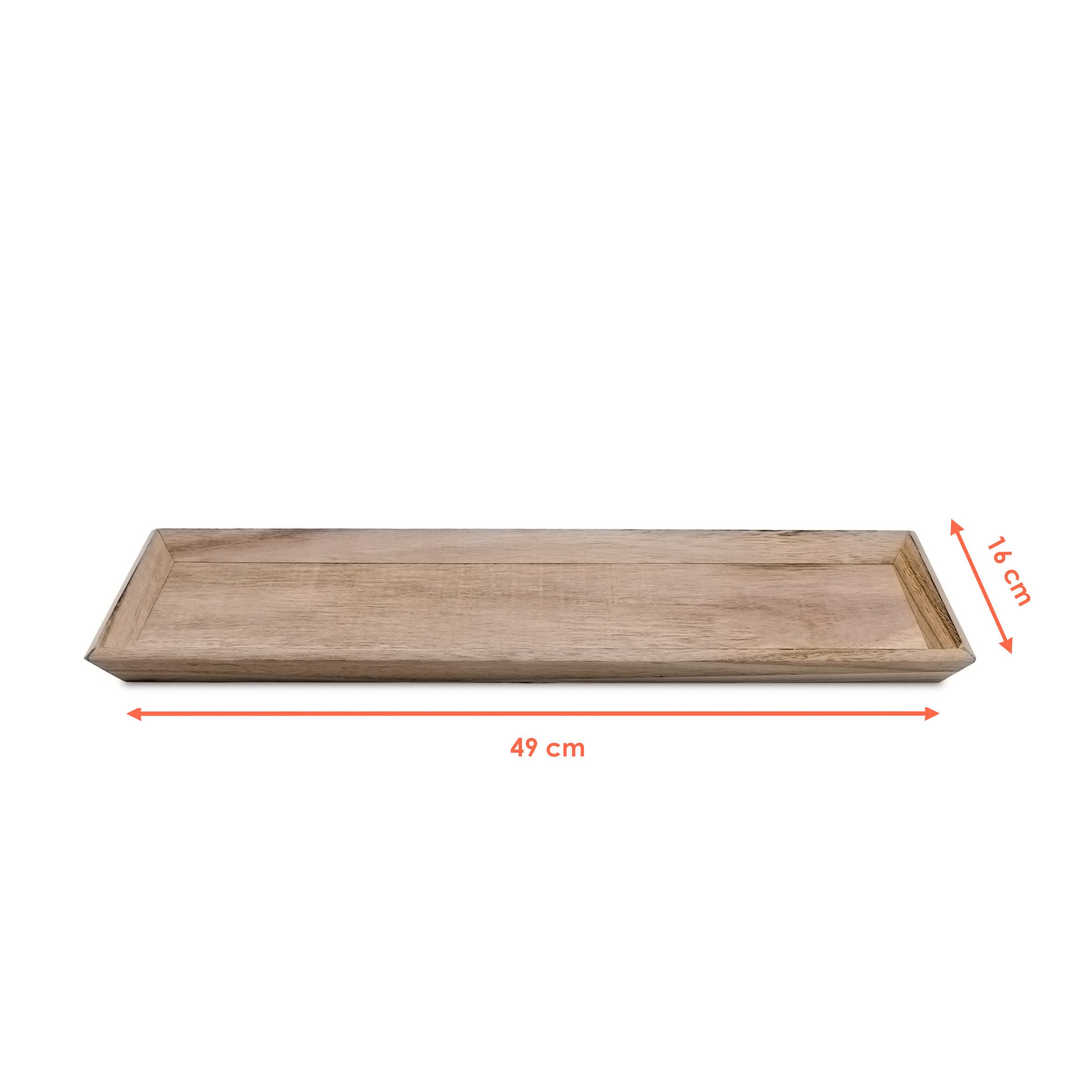 Spetebo Dekotablett Holz Deko Tablett rechteckig (Stück, 1 St., Dekotablett), Kerzentablett natur mit schrägem Rand