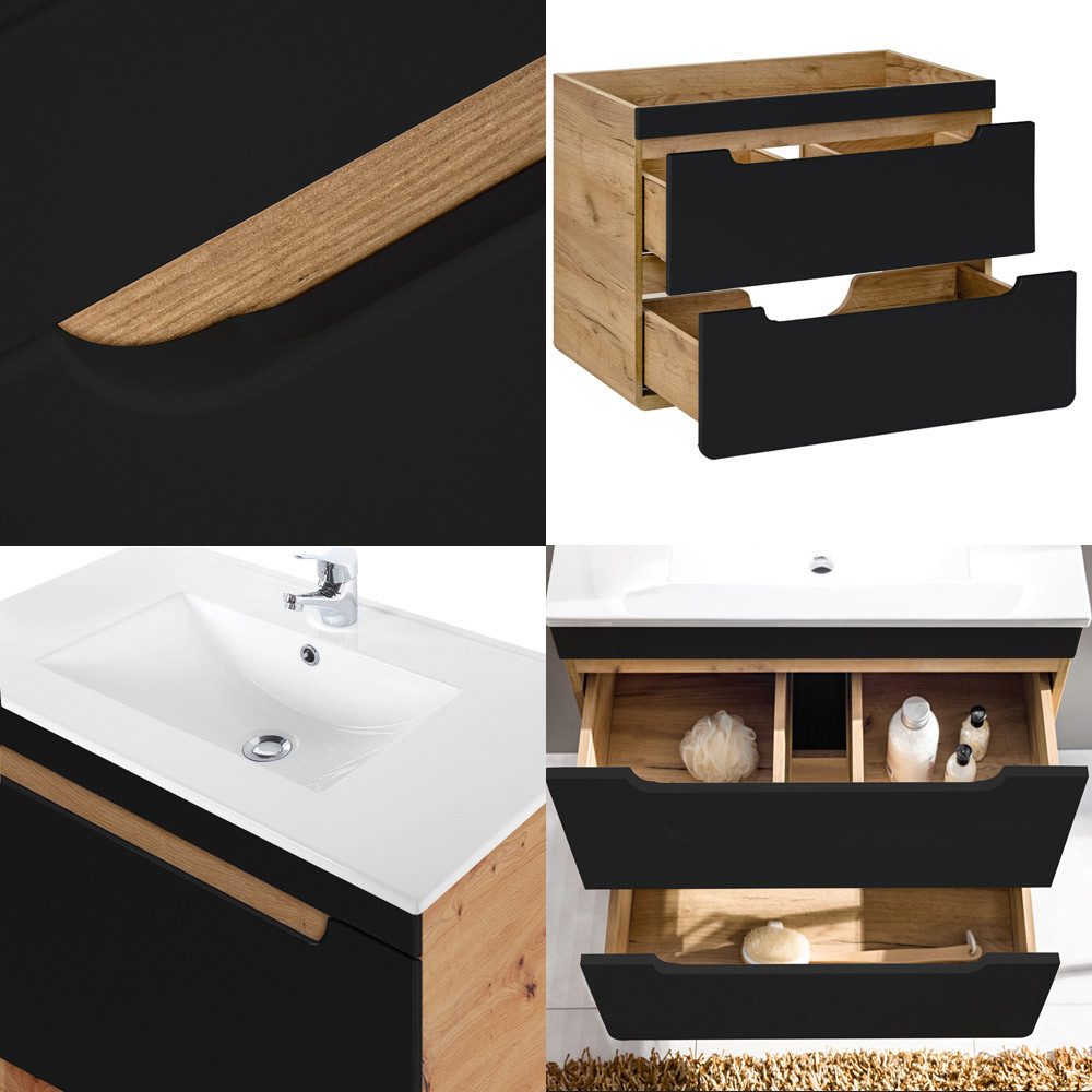 Lomadox Badmöbel-Set NEW-LUTON, (Spar-Set, 4-St), Eiche günstig online kaufen