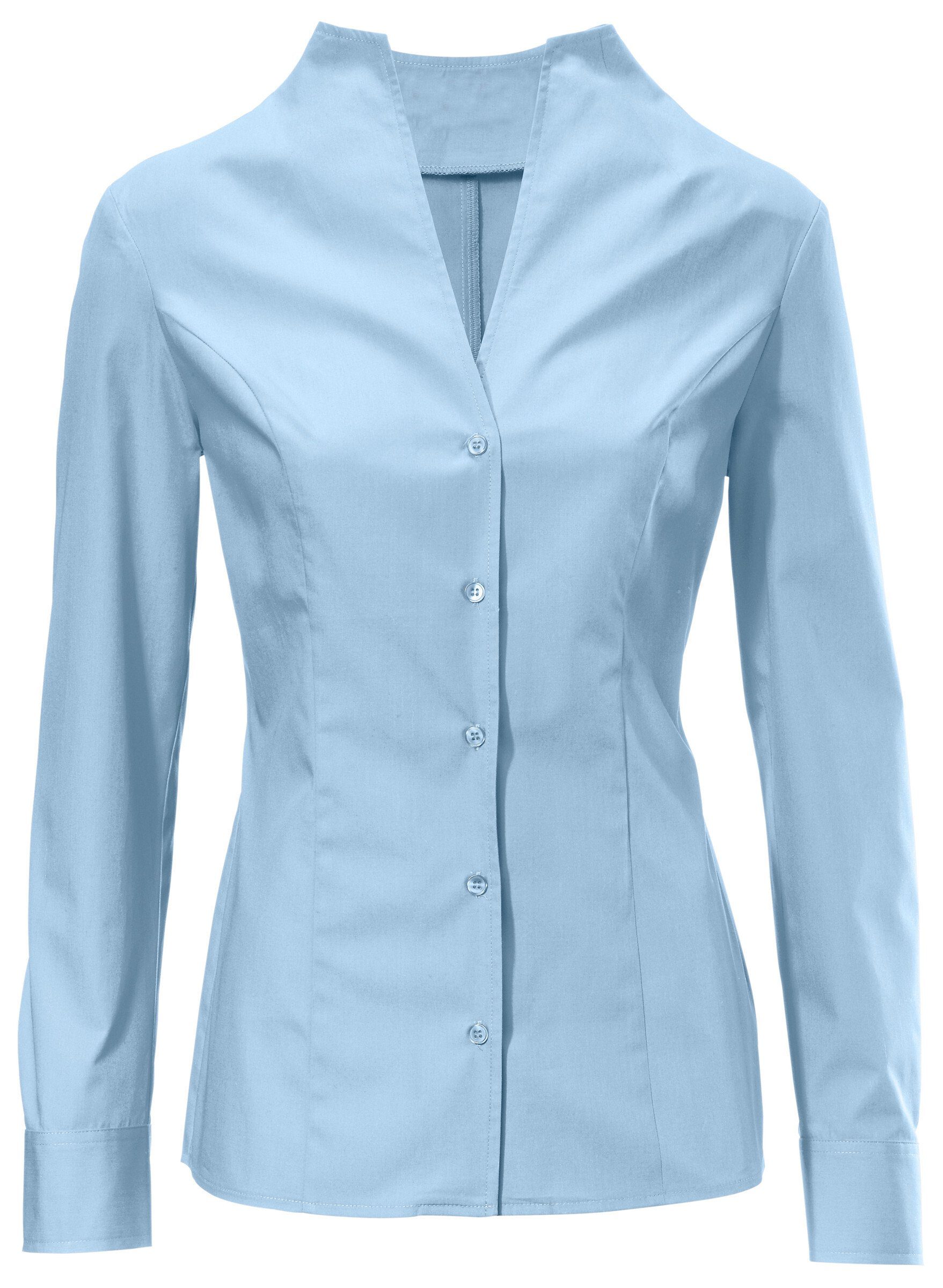 Klassische Bluse Stehkragen-Bluse