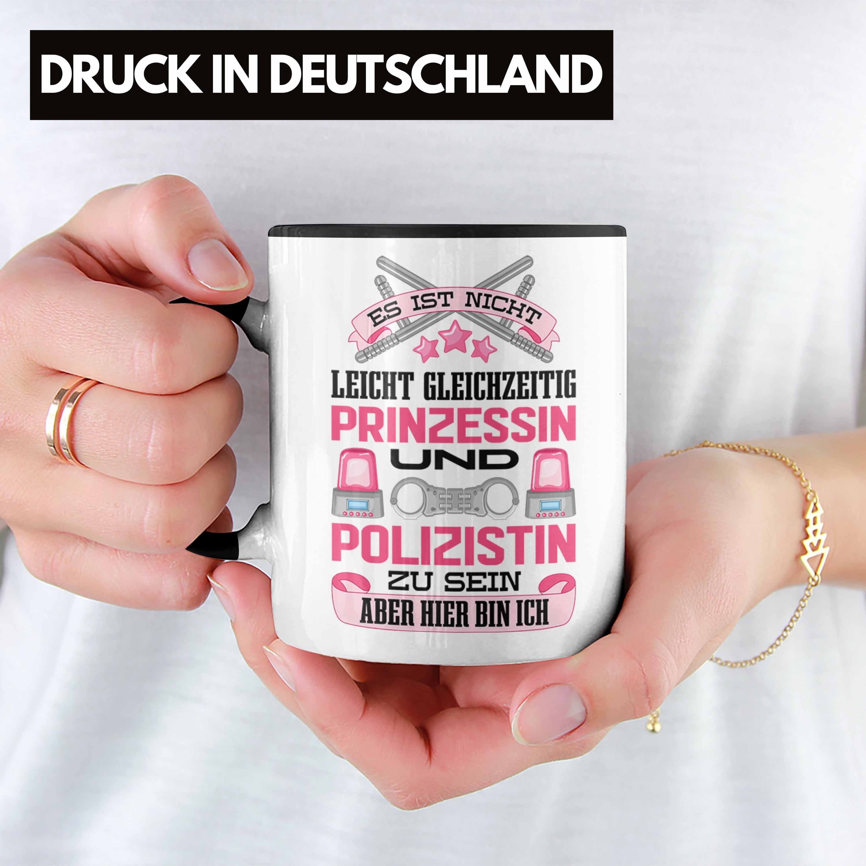 Geschenk Lustig mit Geschenke Frauen Tasse Polizistin Polizei - Trendation Spruch Blaulichtmilieu Trendation Tasse Schwarz