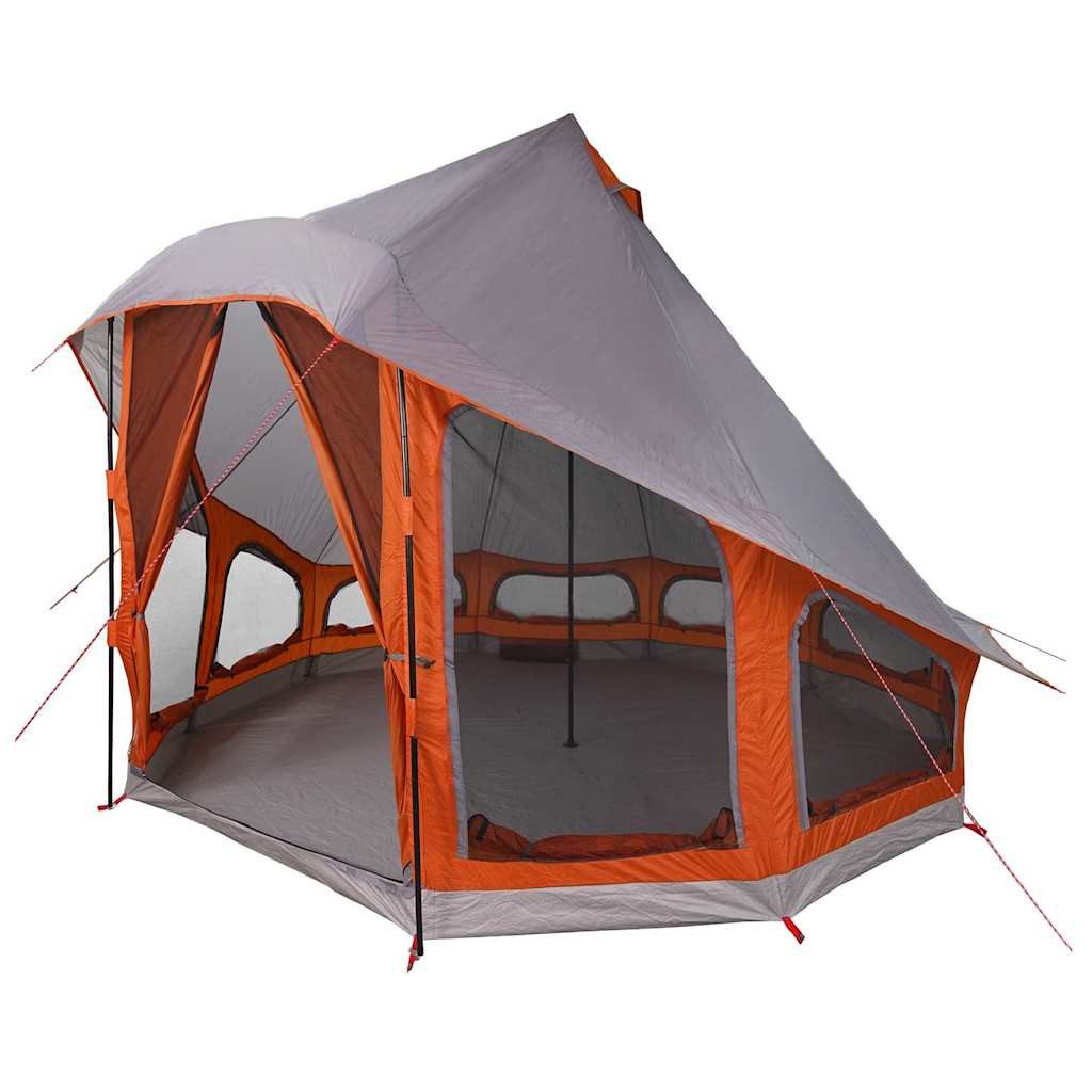 Tipi-Zelt Familien-Tipi-Zelt mit Dach Grau, Orange 404 x 370 x 270 cm