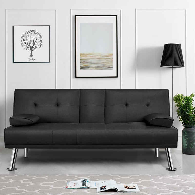 Yaheetech Schlafsofa Klappbares Couch Sofa mit Schlaffunktion Bettsofa, Liegefläche von 167 × 94 cm fürs Wohnzimmer/Schlafzimmer/Gästezimmer