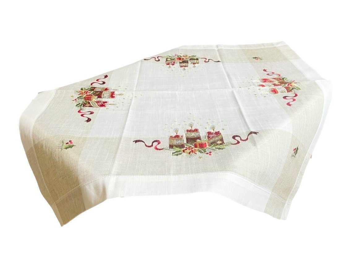 Westernlifestyle Mitteldecke Mitteldecke 3 Kerzen Geschenke creme weiss beige