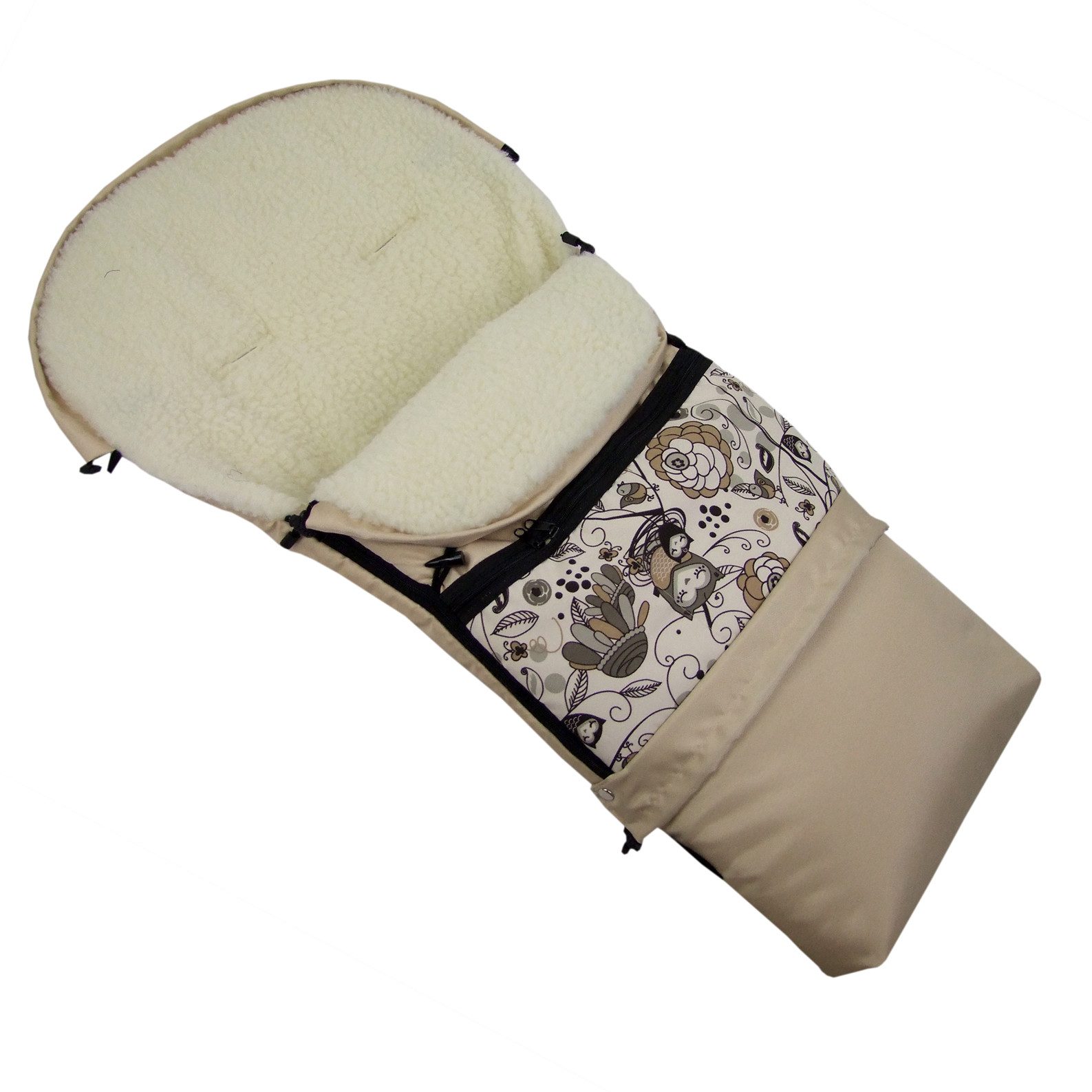 Fußsack Winterfußsack Wintersack Kinderwagen Buggy universal Lammwolle 3in1