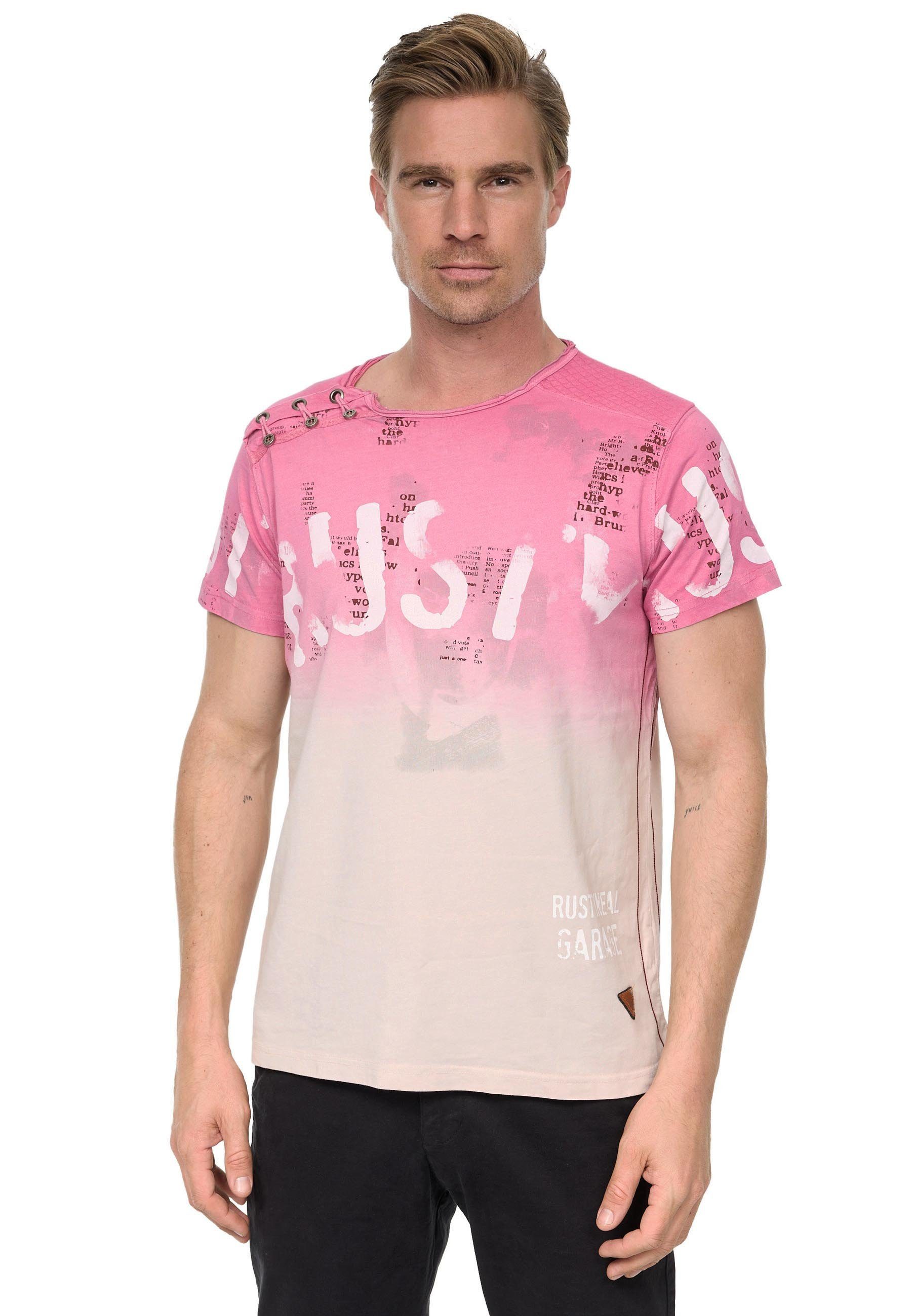 Rusty Neal T-Shirt mit farblichem Übergang rosa