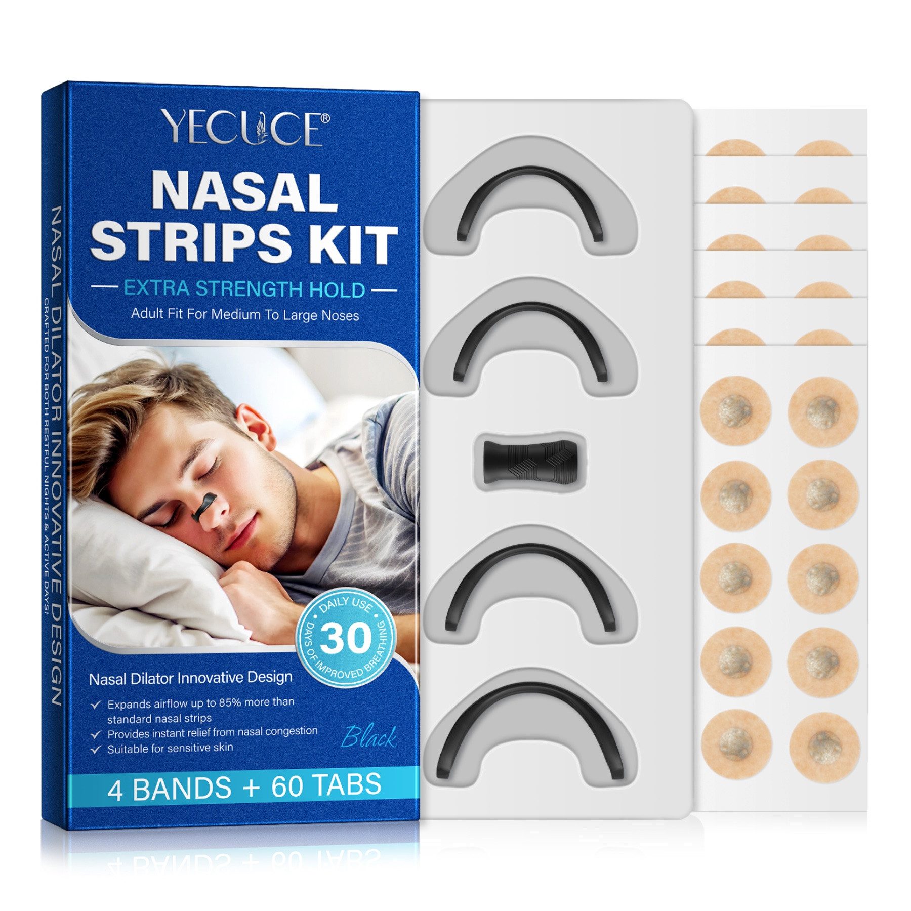 P-Beauty Cosmetic Accessories Nasenpflaster Magnetische Nasenstrip Nasenpflaster Schnarchreduzierung Schnarchstopp, Nasenclip, Schnarchstopp, Set,Nasenstrip