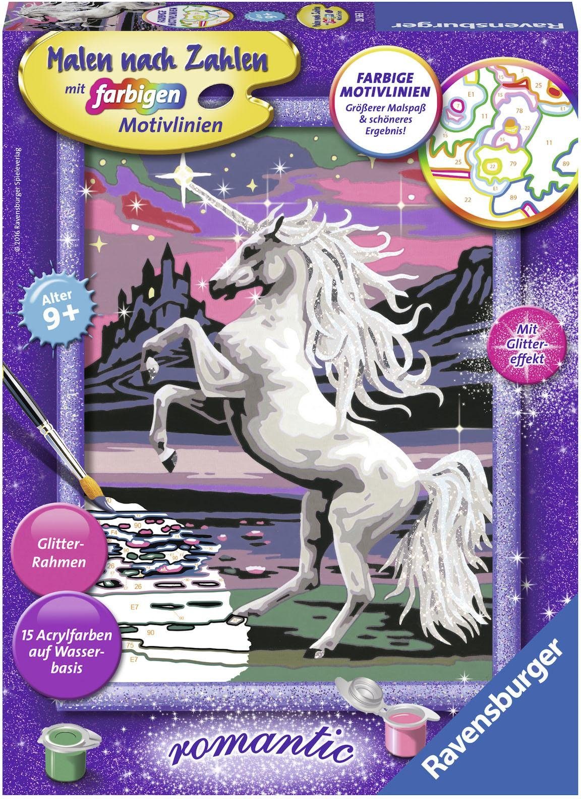 Ravensburger Malen nach Zahlen Magisches Einhorn, Made in Europe, FSC® - schützt Wald - weltweit