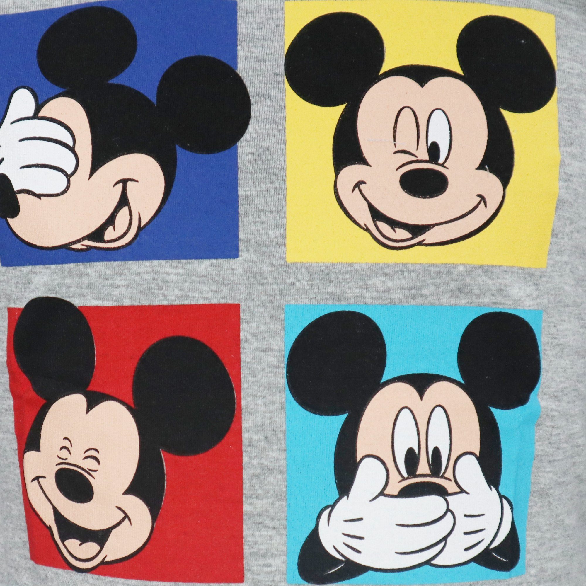 Disney Langarmshirt Disney Mickey bis 98 Langarm Kinder Jungen Shirt 128 Maus Grau Gr