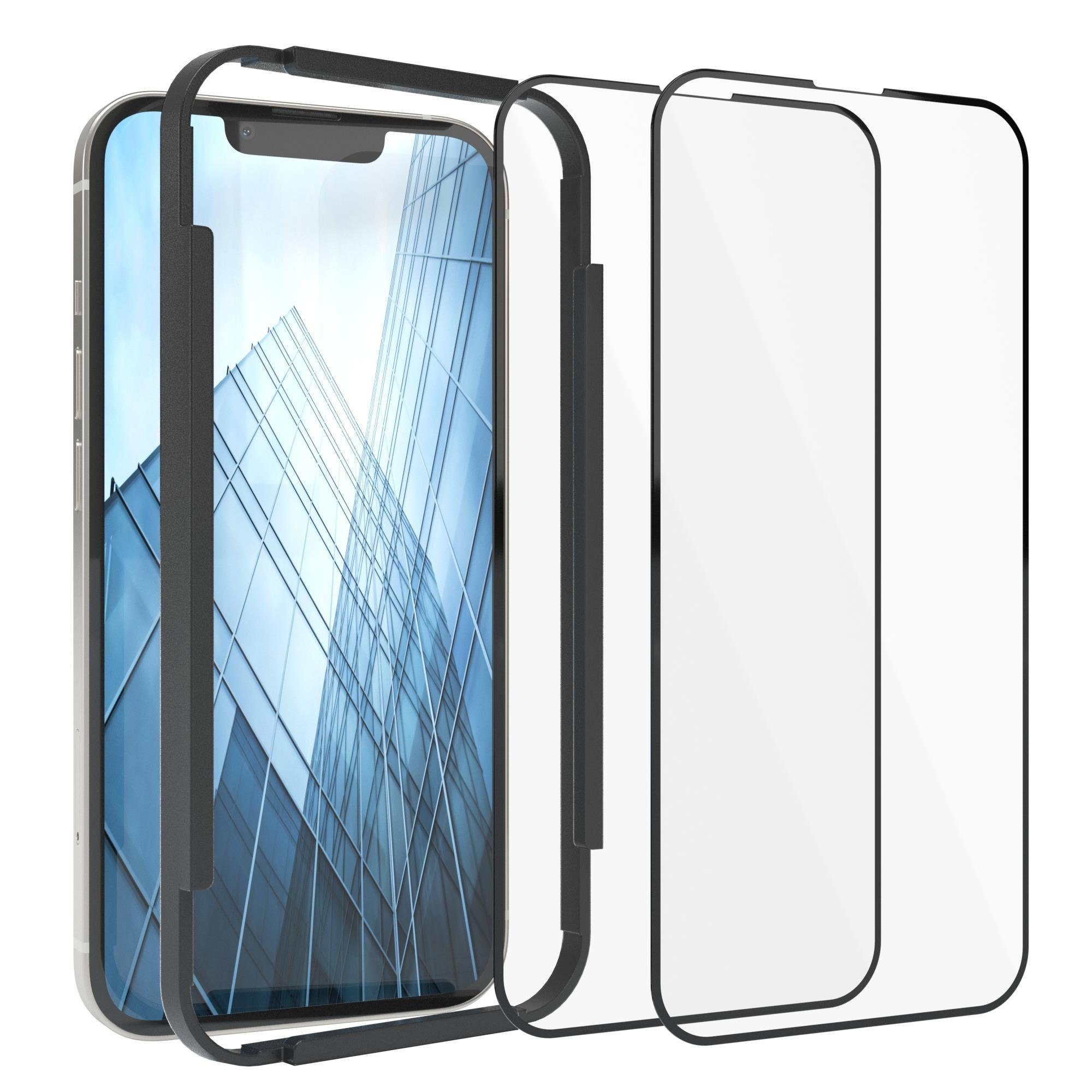 EAZY CASE Displayschutzfolie 2x Schutzglas für Apple iPhone 13 / iPhone 14, Bildschirmschutz Display Glasfolie 6,1 Zoll Panzerglas Glas 9H Folie