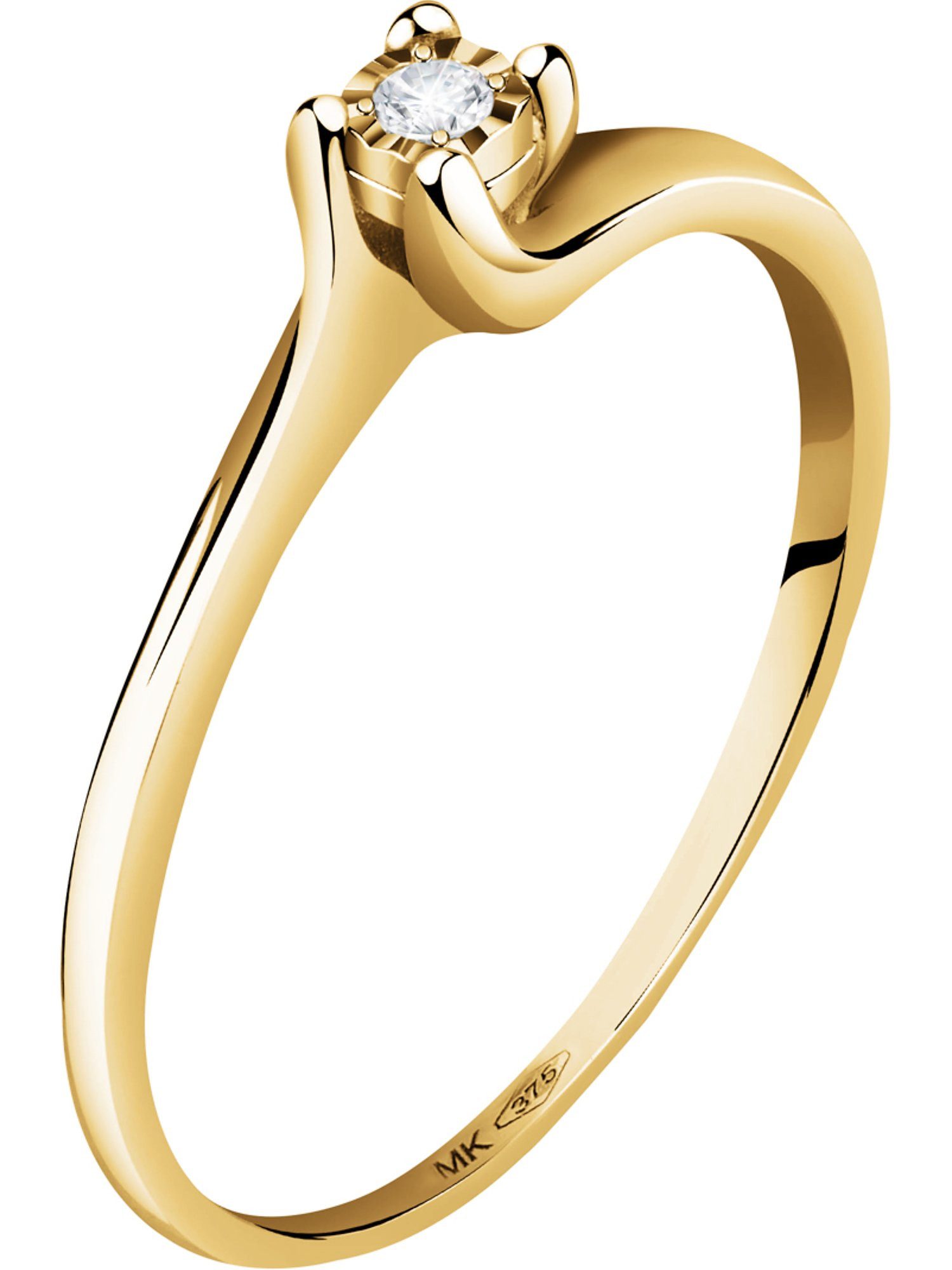 CHRIST Diamantring CHRIST Damen-Damenring 375er Gelbgold Diamant