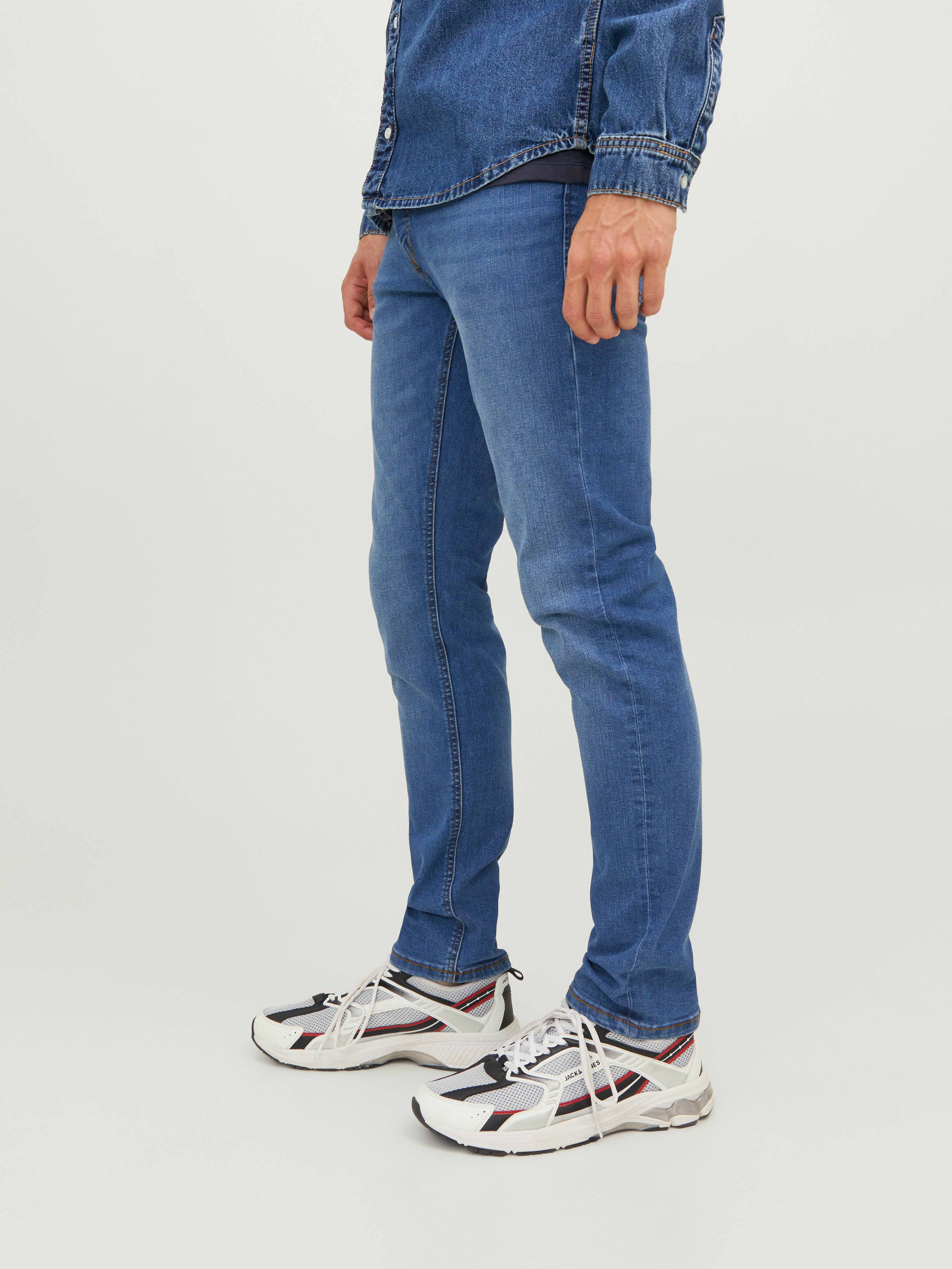 Jack & Jones Slim-fit-Jeans JJIGLENN mit Used-Look und Stretchkomfort Abriebeffekte, modisch, slim fit, Baumwollmischung – Bild 4 von 5