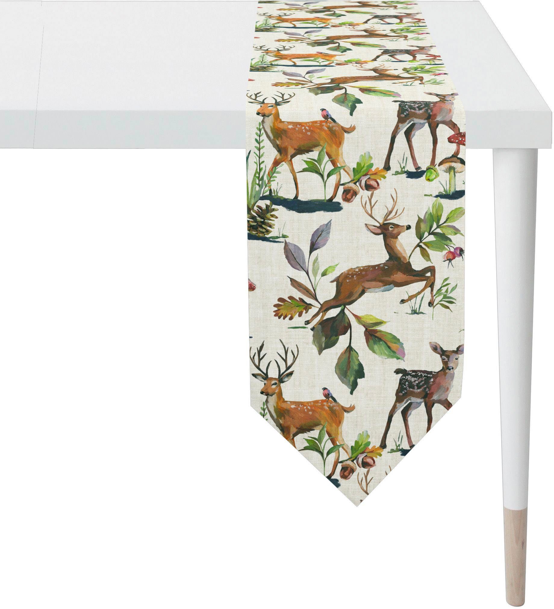 APELT Tischband 5883 CHALET STYLE, Weihnachten, Winter, Herbstdeko (1-tlg), Digitaldruck