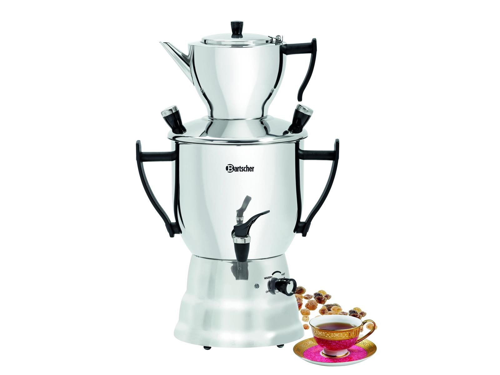 Samowar Samowar 3L, mit Teekanne 1,2L, Edelstahl, 191001