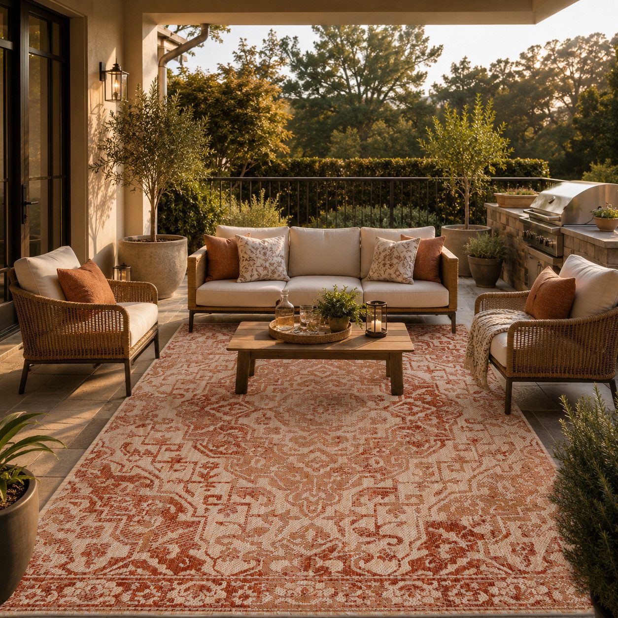Pergamon Outdoorteppich In- und Outdoor Teppich Carpetto Vintage, Rechteckig, Höhe: 6 mm