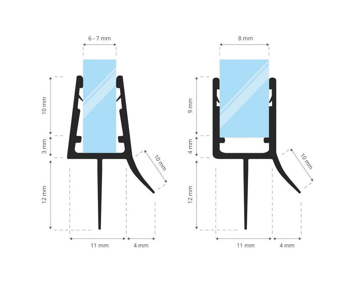 Thumbnail - STEIGNER Duschdichtung 130cm Gerade PVC Ersatzdichtung für Dusche, L: 130 cm, (1 Stück Packung, Einzeldichtung), Glasstä...