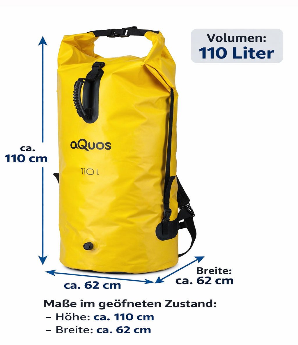 aQuos Packsack Aquos Finback Hydro Bag 110 Liter wasserdichter Rucksack Packsack