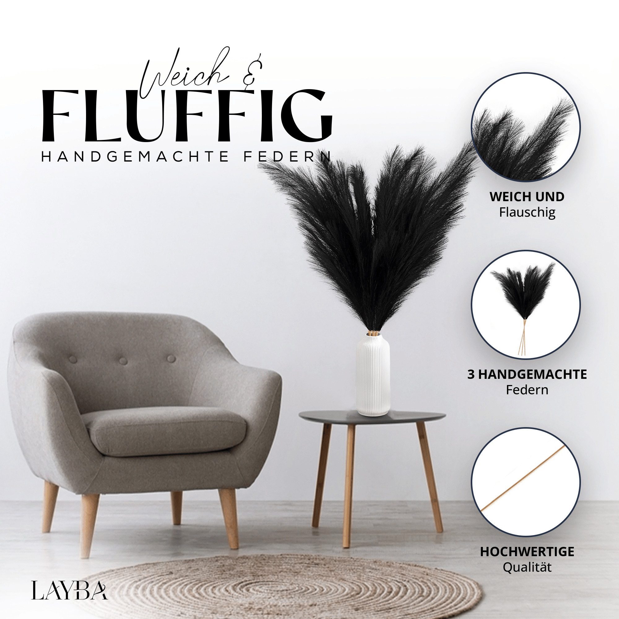 Kunstpflanze Pampasgras Deko XXL Kunstblume Pampasgras Großes Pampasgras Sc günstig online kaufen