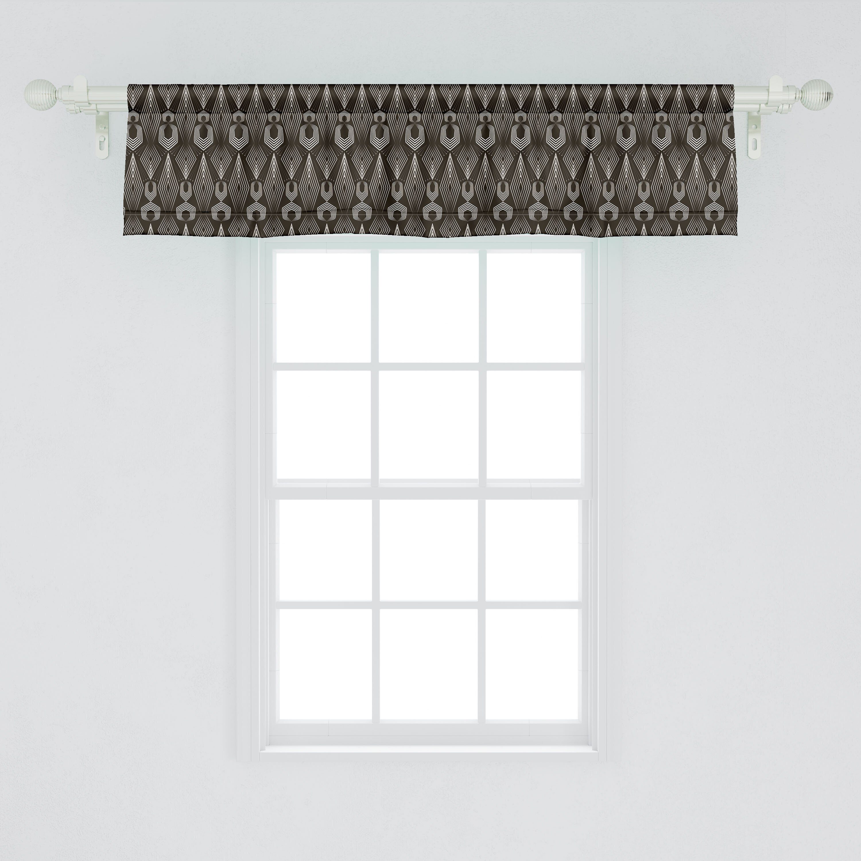 Kunst Geometrisch Volant Abakuhaus, Formen mit Küche Dekor Serien Schlafzimmer Scheibengardine Vorhang Stangentasche, für Retro Microfaser,