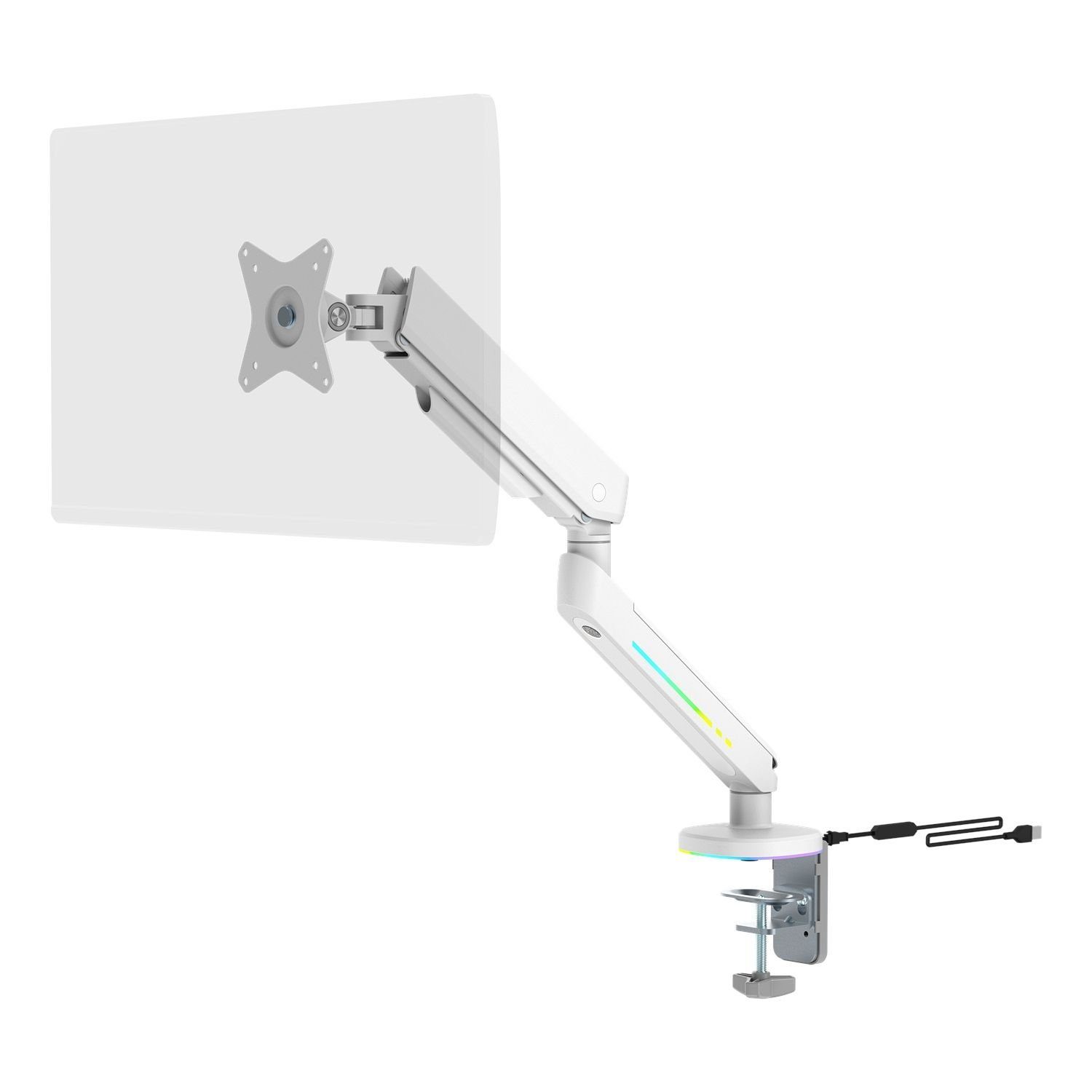 DELTACO GAM-134 RGB Monitorhalterung 17-32 Zoll VESA Tischhalterung  Halterung, (RGB-Beleuchtung, hochwertig, bis 32 Zoll)