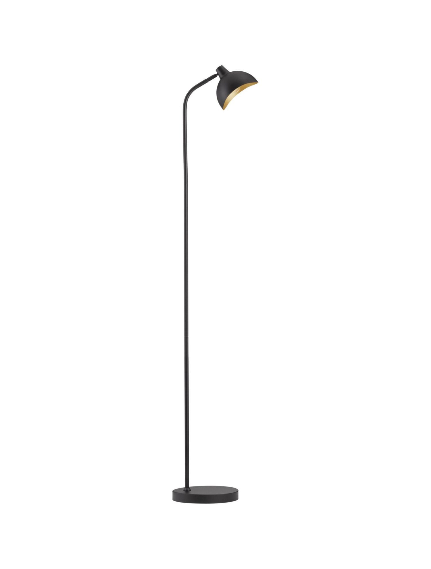 Licht-Erlebnisse Stehlampe HOLLIS, ohne Leuchtmittel, Stehleuchte schwenkbar 150 cm hoch E14 in Schwarz Gold Metall