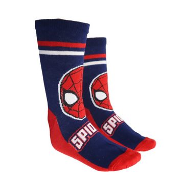 MARVEL Langsocken Spiderman lange Kinder Socken für Jungen im 2er Pack Gr. 23 bis 34