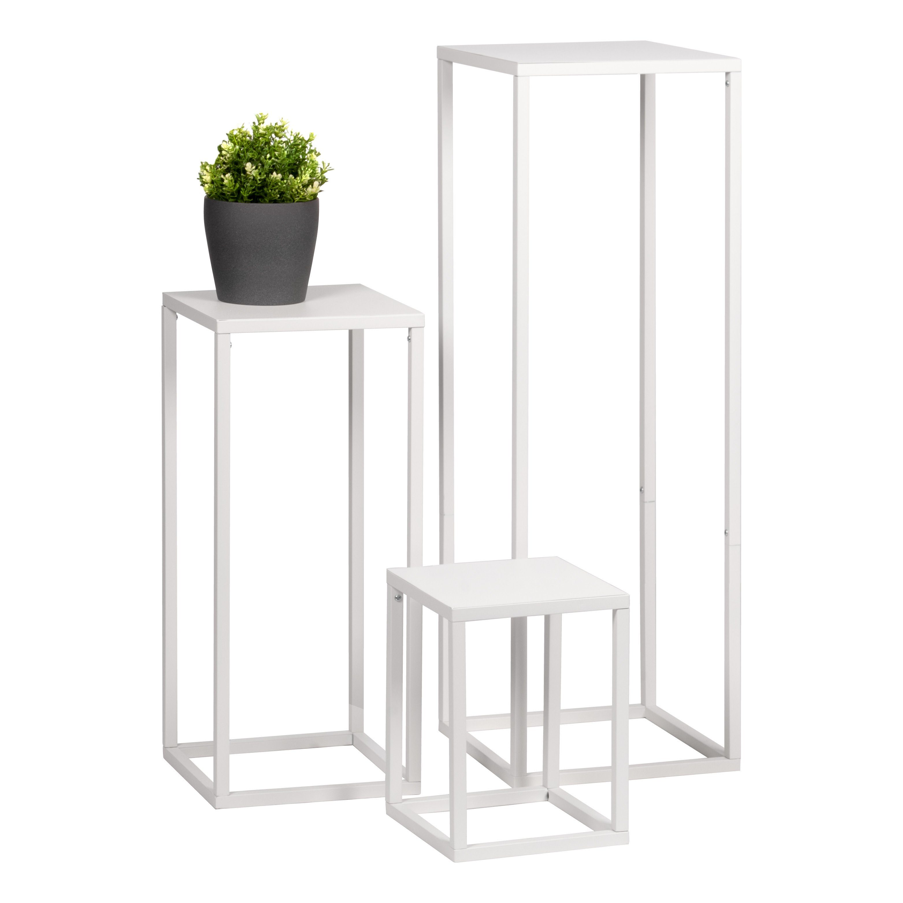 Blumenhocker 3er-Set, Metall-Blumenhocker, Blumensäule