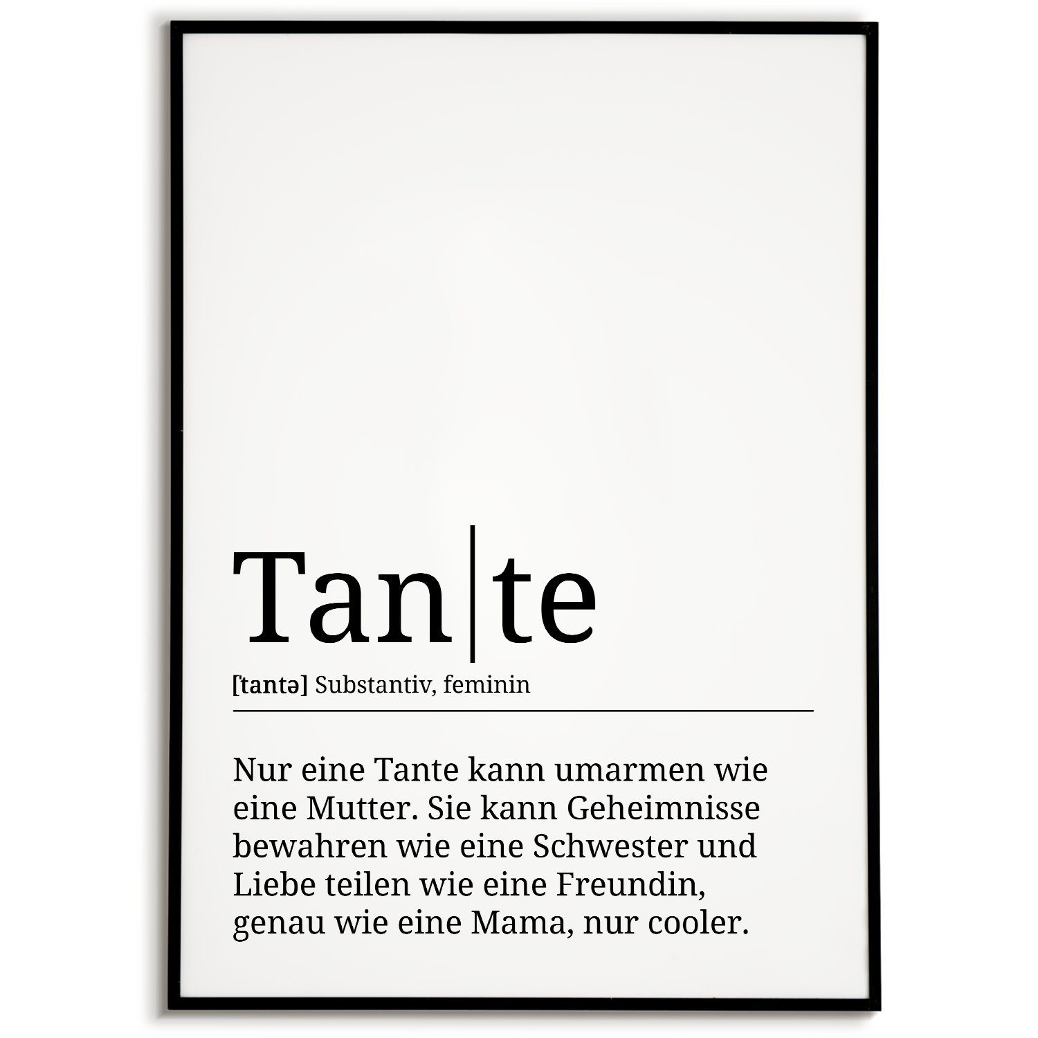 Poster Tante Definition Wandbild Geburtstag Tante Geschenk