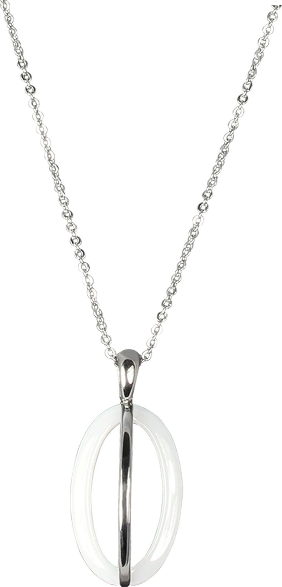 Amello Edelstahlkette Amello Ellipse Halskette silber günstig online kaufen