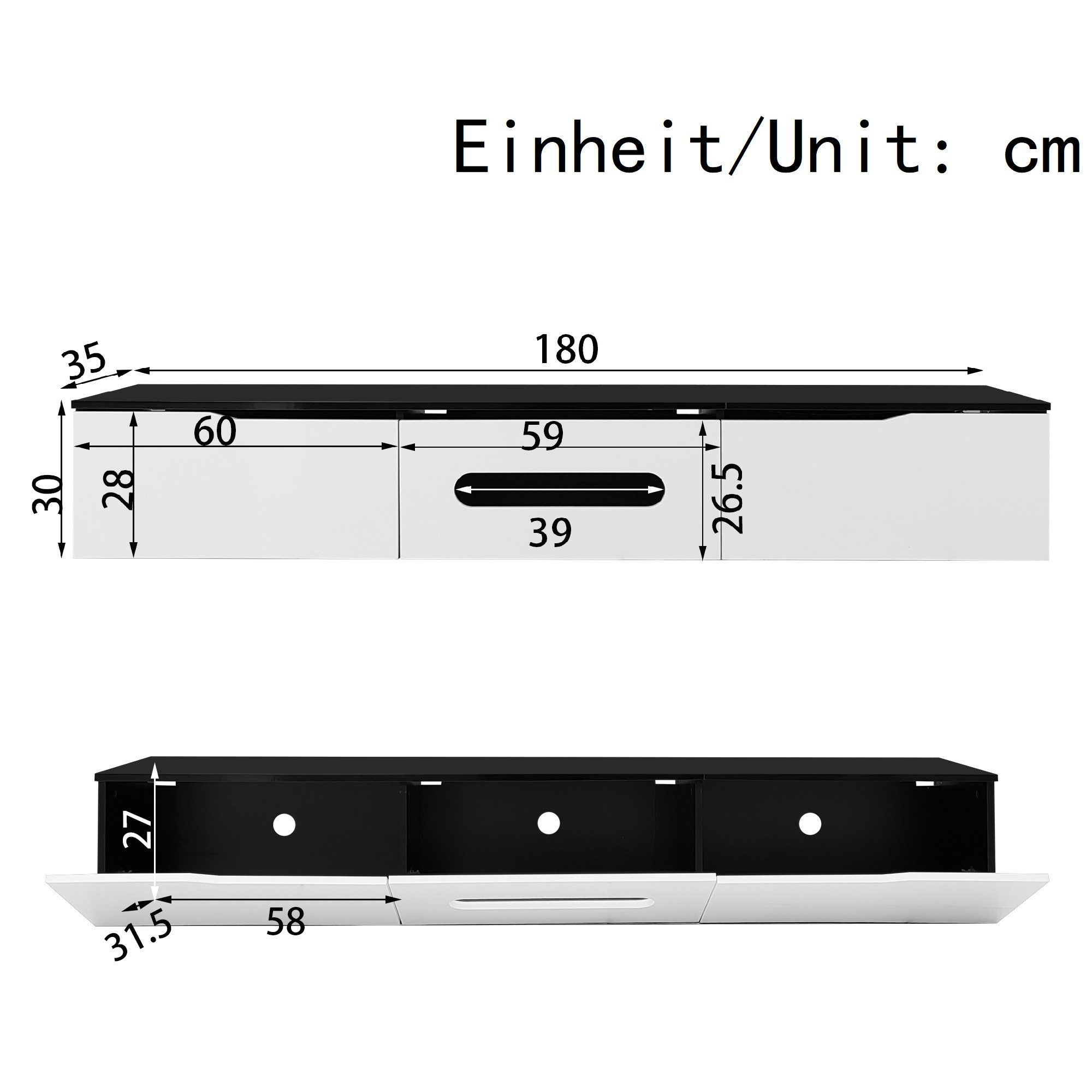Ulife Lowboard TV-Schrank Fernsehtisch,TV-Board,TV-Ständer, TV-Panel, 180cm günstig online kaufen