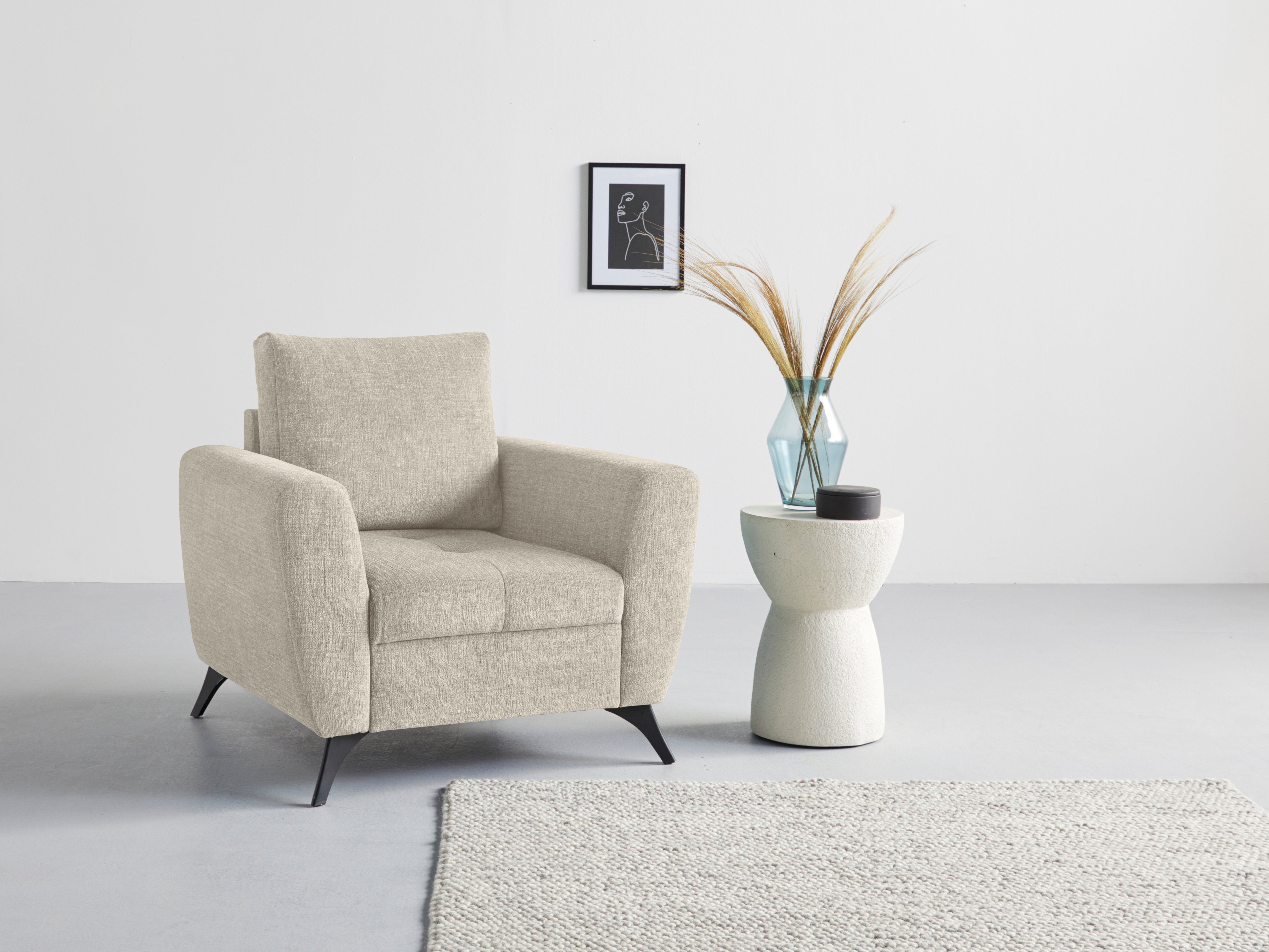 INOSIGN Sessel Lörby, auch mit Aqua clean-Bezug, feine Steppung im Sitzbereich, lose Kissen | Einzelsessel
