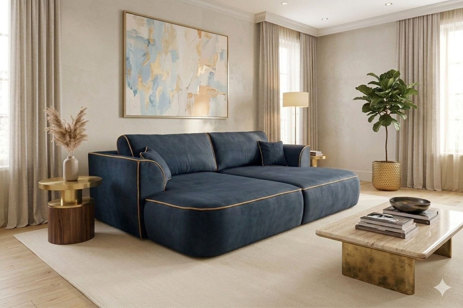 Labett Wohnlandschaft Modulares Sofa Cozi XXL BIGSOFA, Sofa Cozi – groß, bequem und modern mit gelegentlicher Schlaffunktion