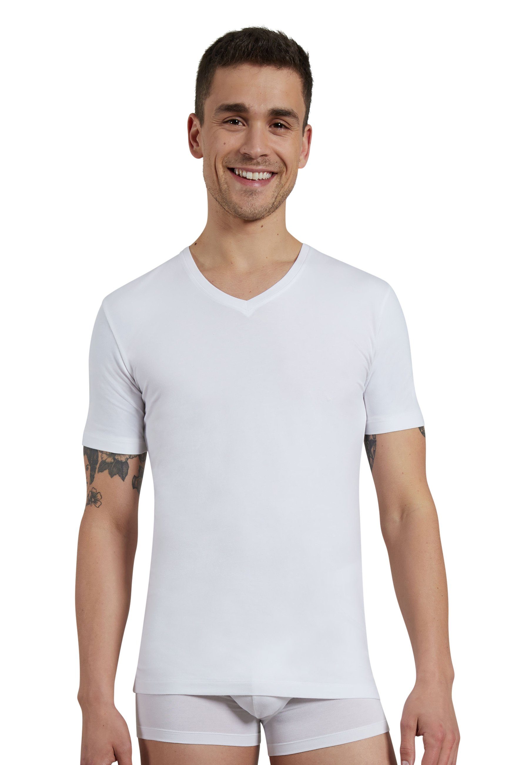 Unterziehshirt CECEBA Herren Shirt weiß uni