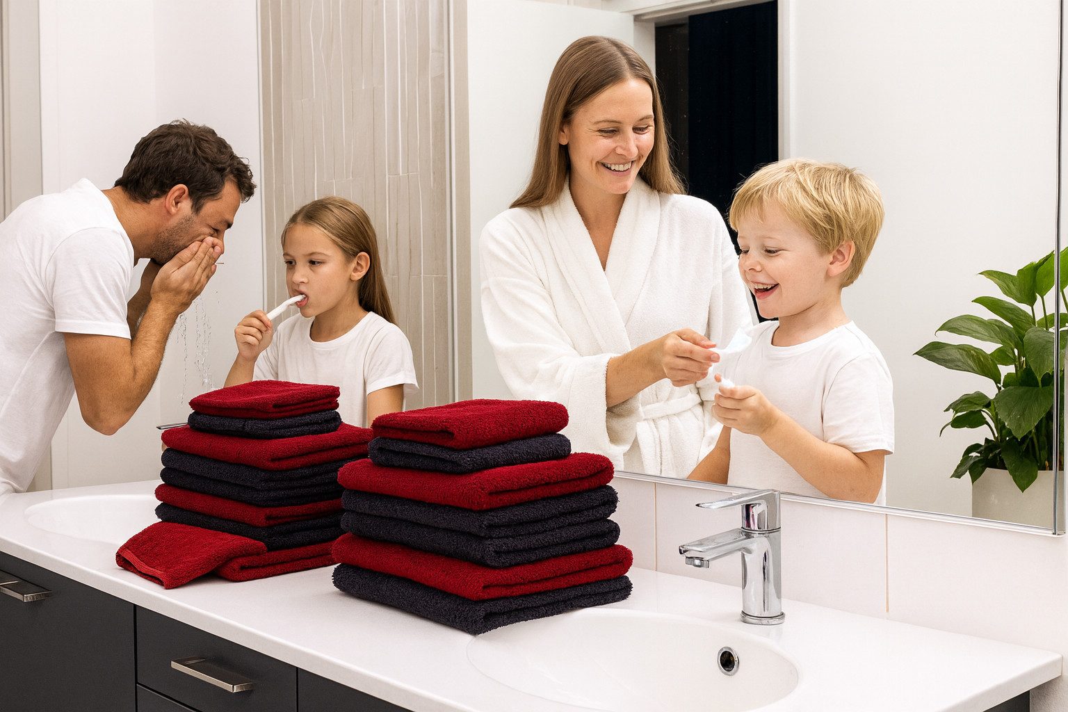 Betz Handtuch Set 12er Handtuch-Set PREMIUM Farbe rubinrot und graphit, 100 günstig online kaufen