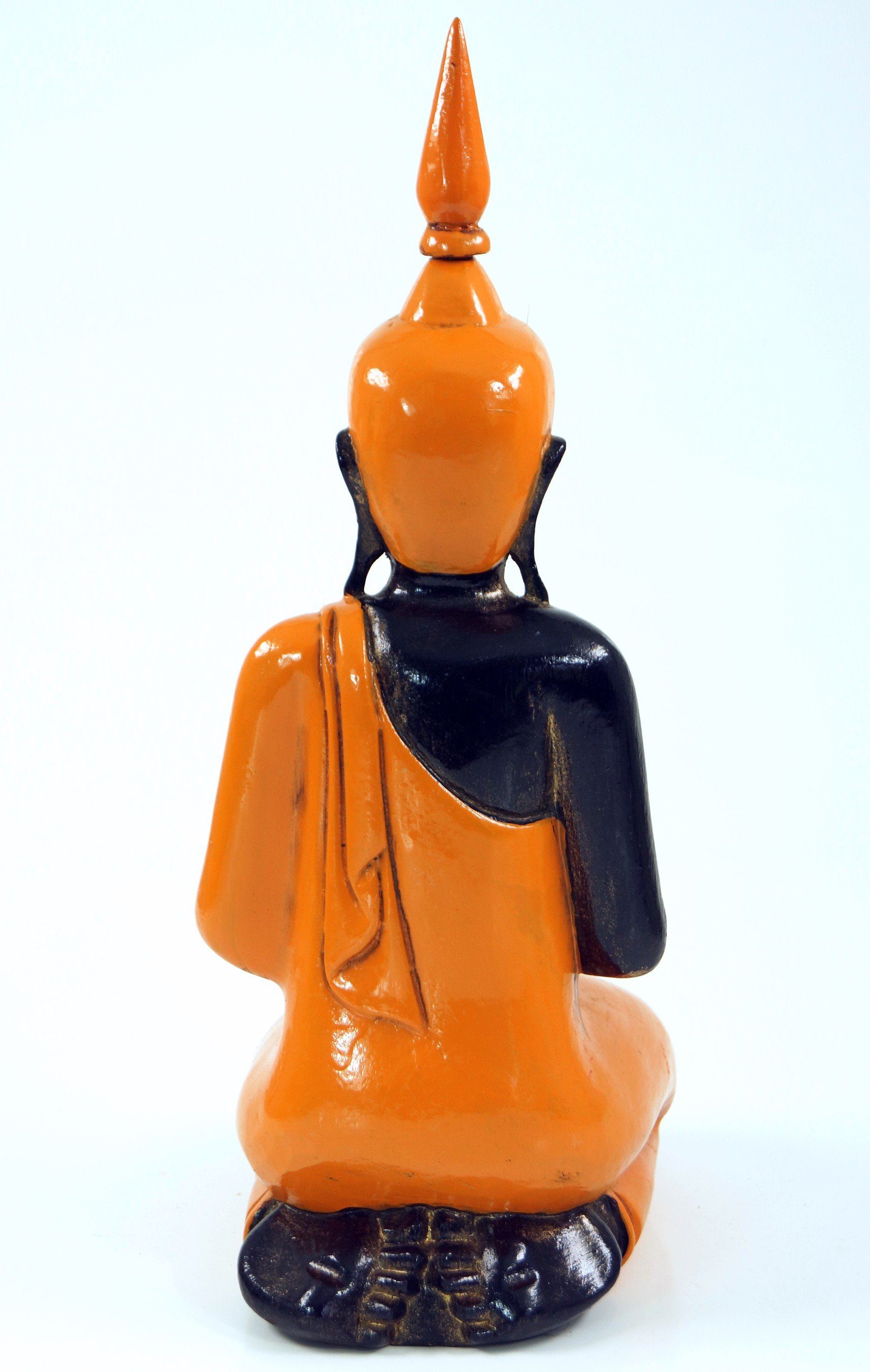 Mudra Buddhafigur im orange -.. Geschnitzter knieender Anjali 37cm Buddha Guru-Shop