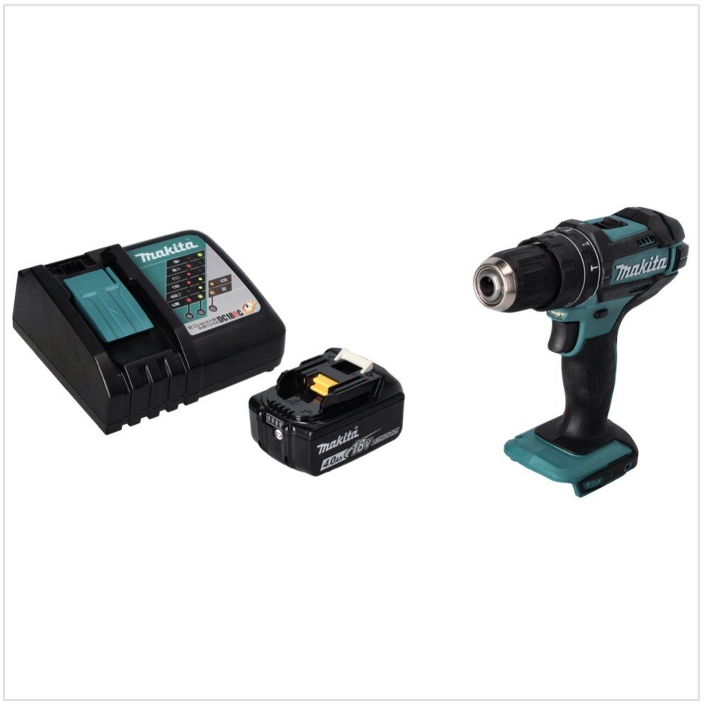 Thumbnail - Makita Schlagbohrmaschine DHP 482 RM1 Akku Schlagbohrschrauber 18 V 62 Nm + 1x Akku 4,0 Ah + La