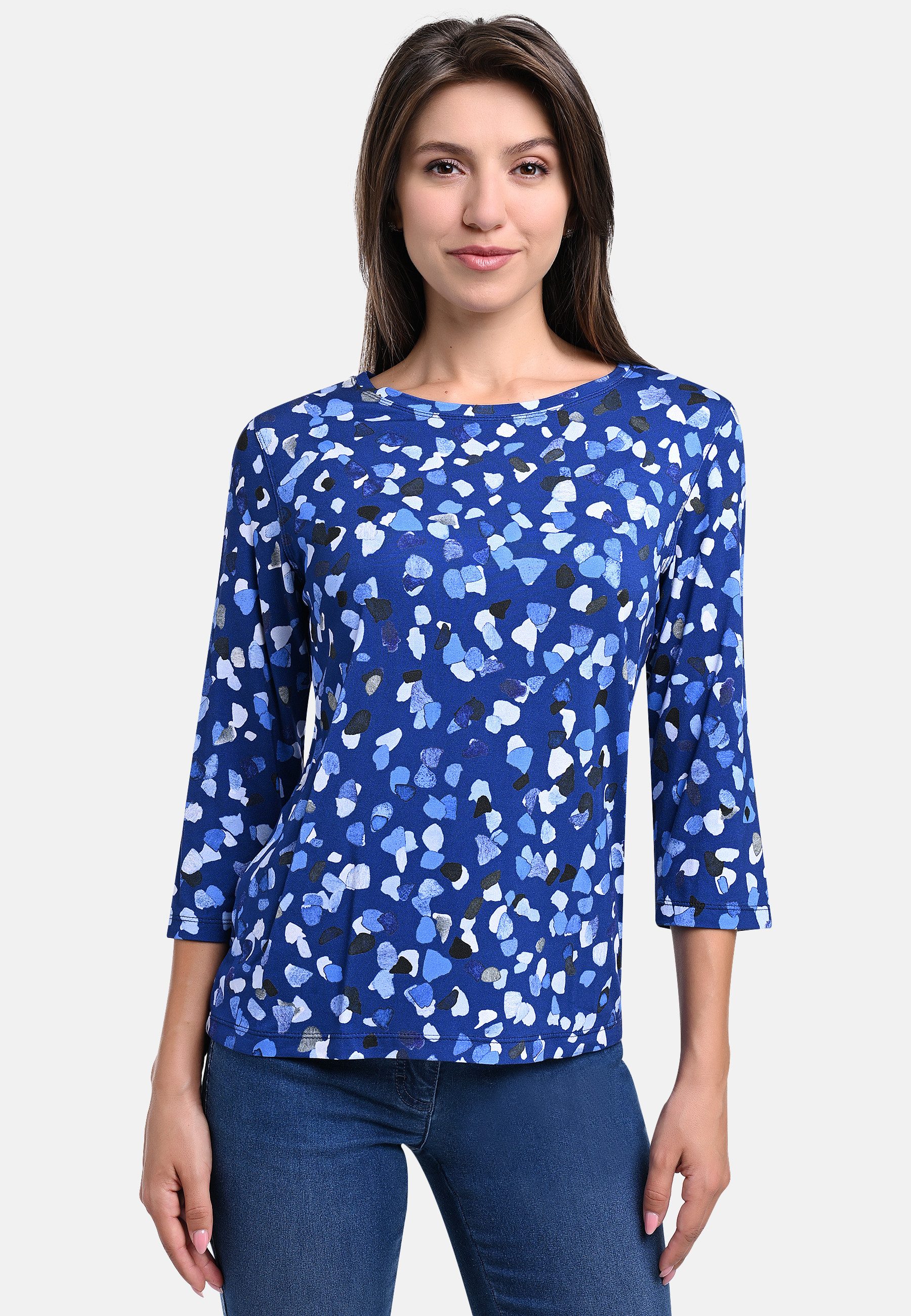 BICALLA T-Shirt Shirt mit Terrazzo-Print in Blau (1-tlg) günstig online kaufen