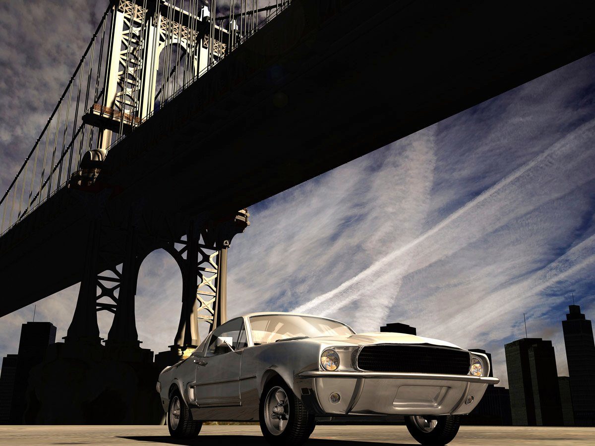 Papermoon Fototapete Auto unter Brücke