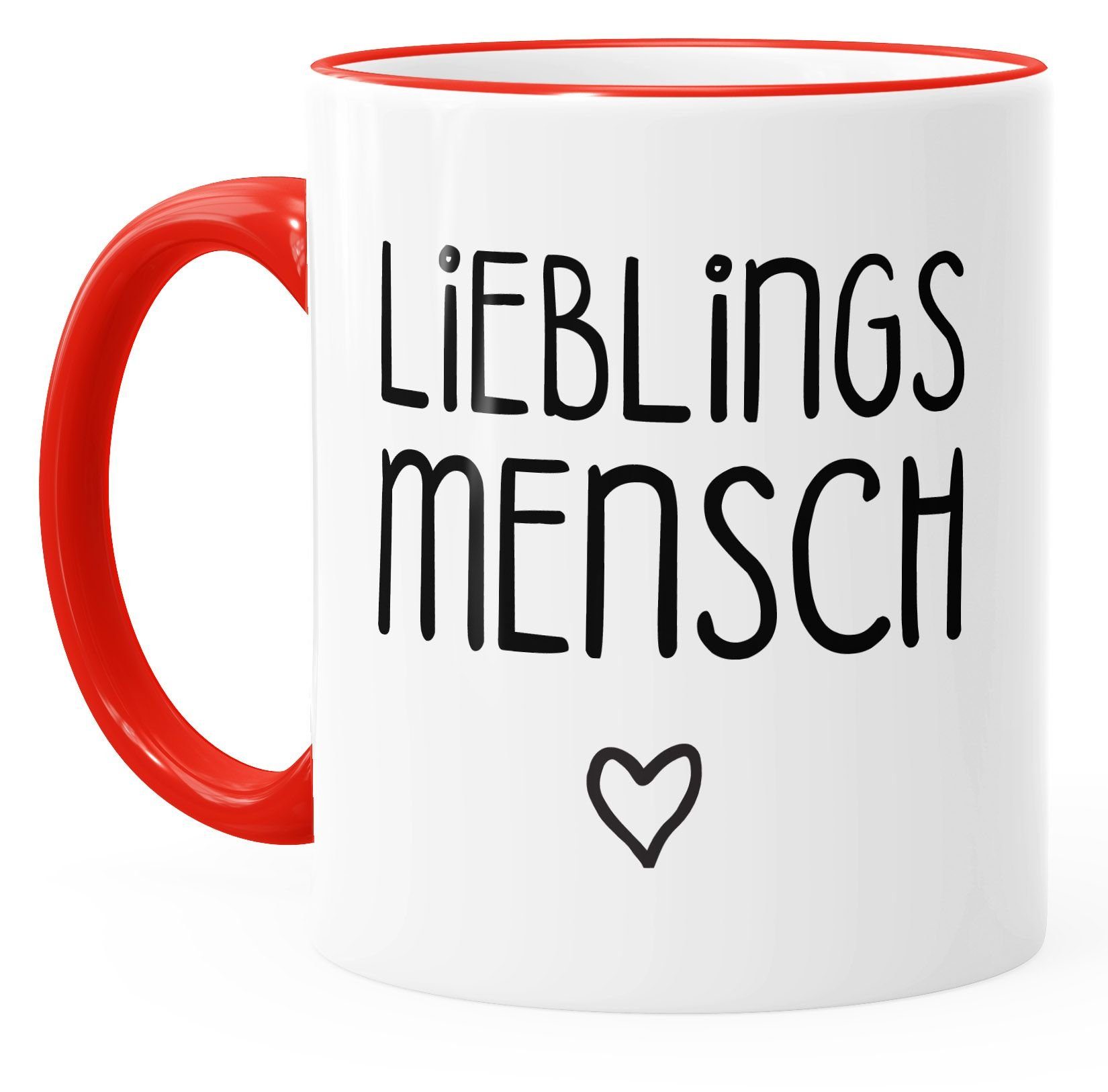 Geschenk-Tasse Freundin Freundschaft Liebe rot Kaffee-Tasse Lieblingsmensch MoonWorks®, Partner Keramik Tasse MoonWorks