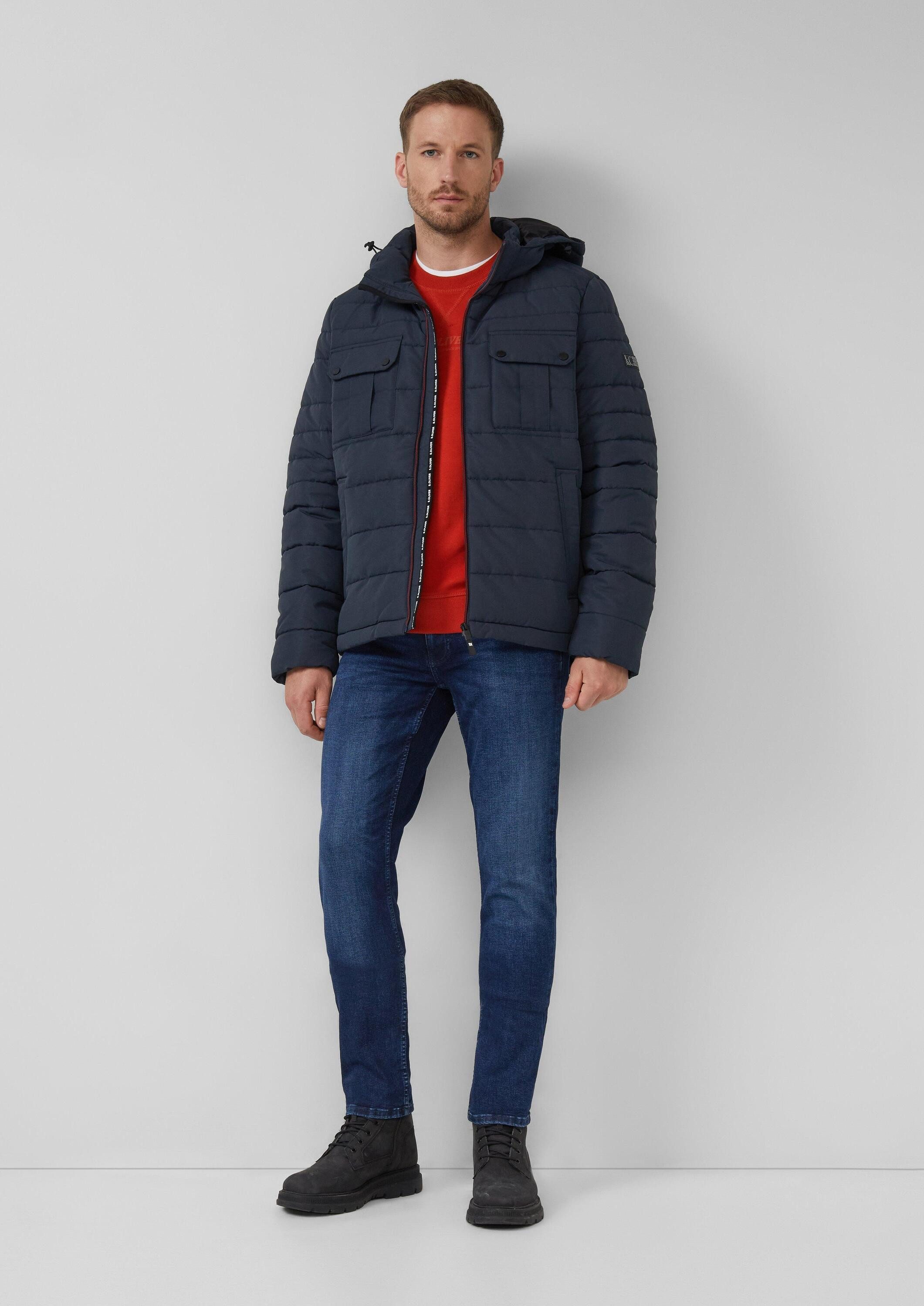 s.Oliver Winterjacke Outdoor-Jacke Sportive Puffer-Jacke mit abnehmbarer Kapuze