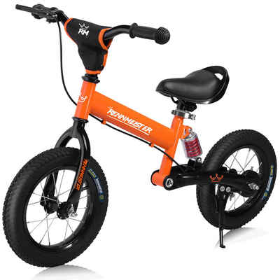 Rennmeister Laufrad »Orange«, Höhenverstellbar Bremse ab 2-5 Jahre Fahrrad 12 Zoll Luftreifen Lauflernrad Sattel Gummigriffe Federung