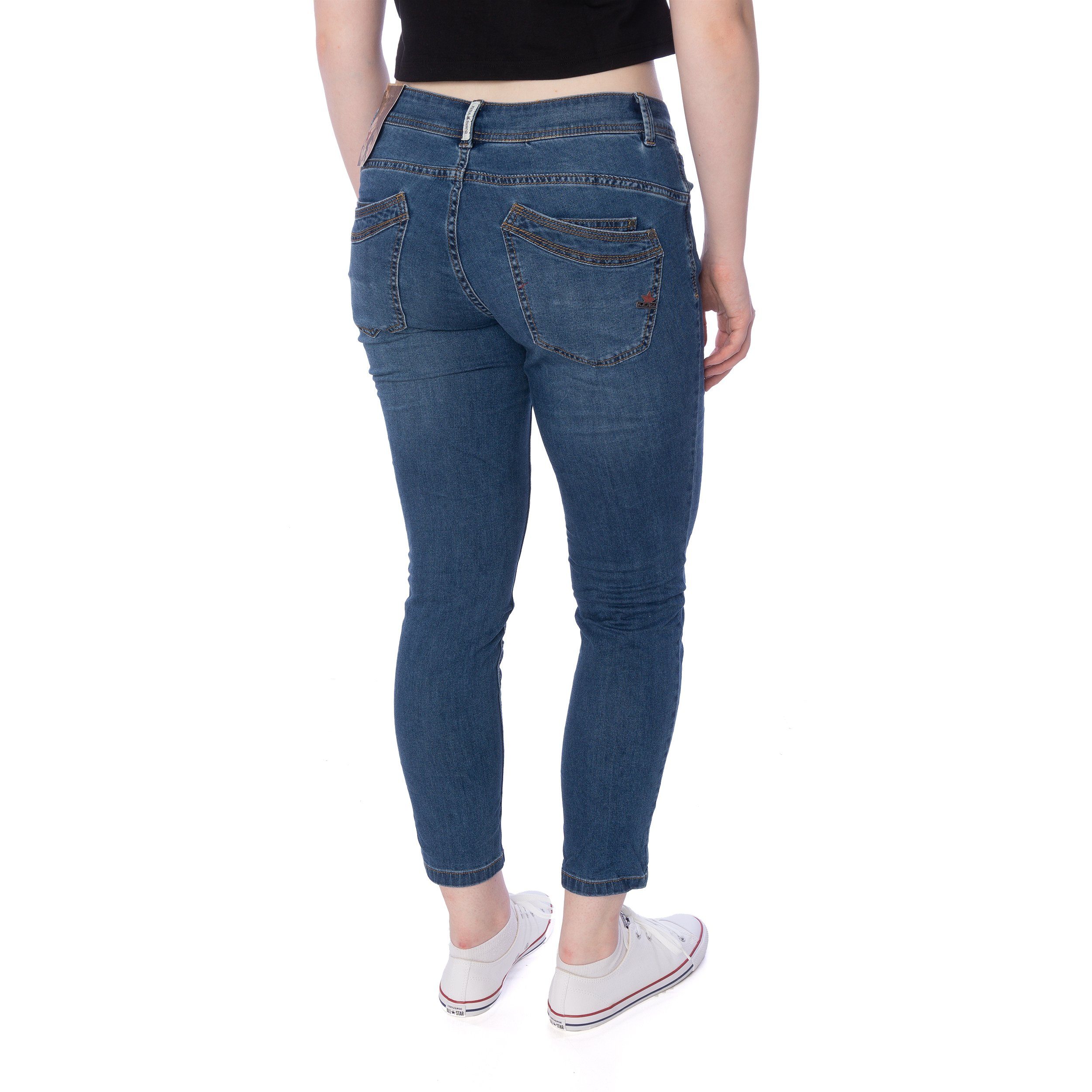 Jeans Vista Slim-fit-Jeans blau stretch Vista Hose Buena Malibu Damen 7/8 Buena denim