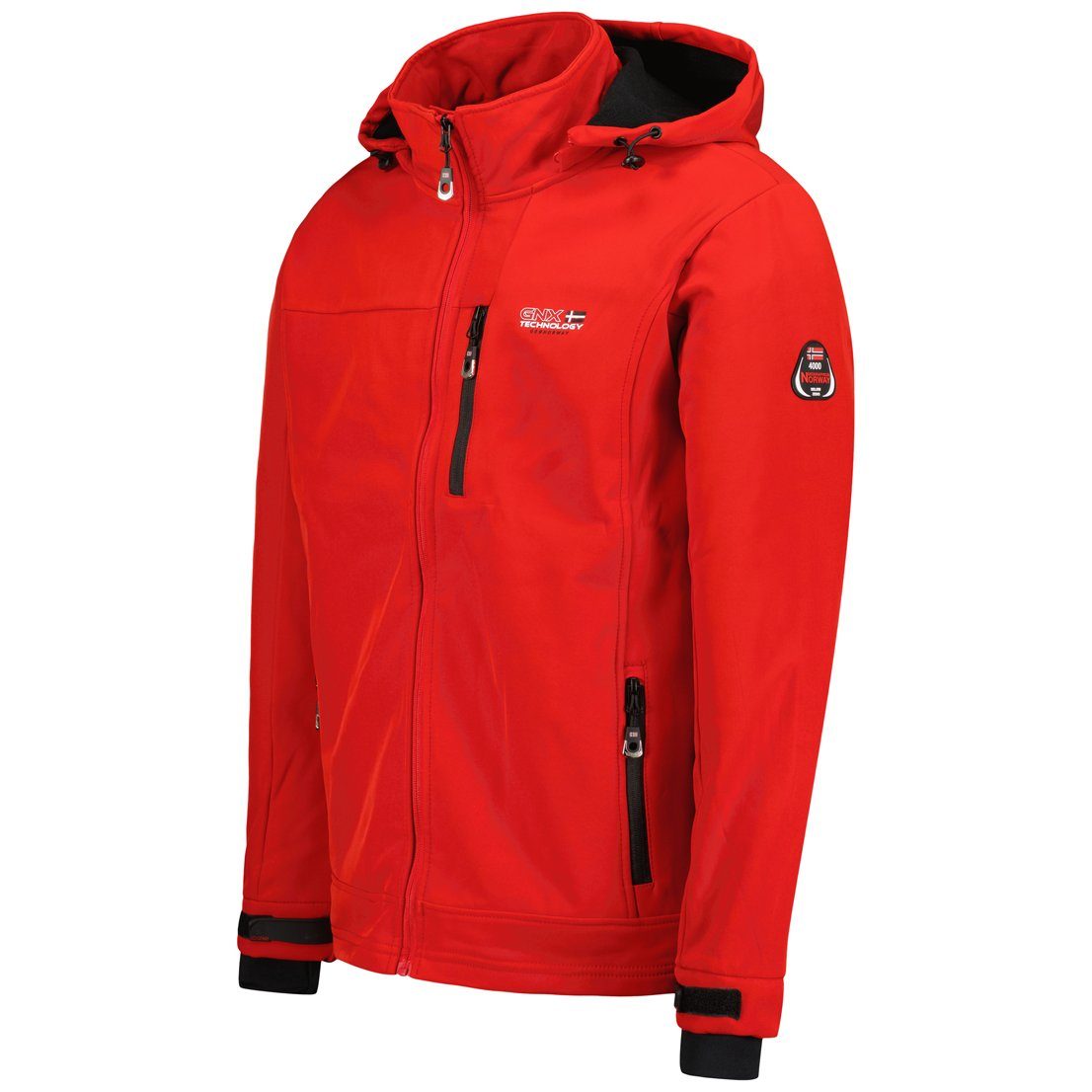 Geographical Norway Softshelljacke Herren Freizeitjacke Sport Outdoor Wander Trekking Jacke in Unifarbe, mit Stehkragen, mit abnehmbarer Kapuze