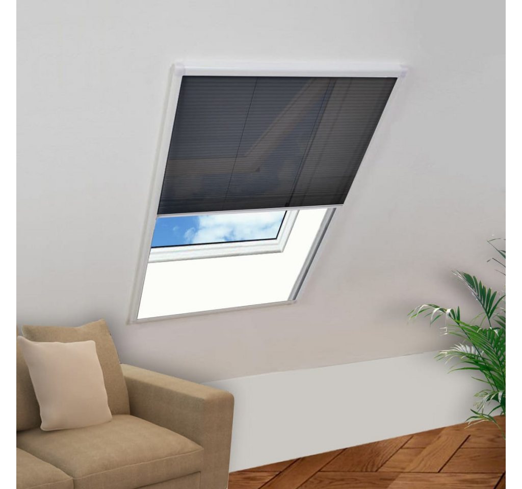furnicato Moskitonetz Plissee Insektenschutz für Dachfenster 80x120 cm Weiß (1 St)