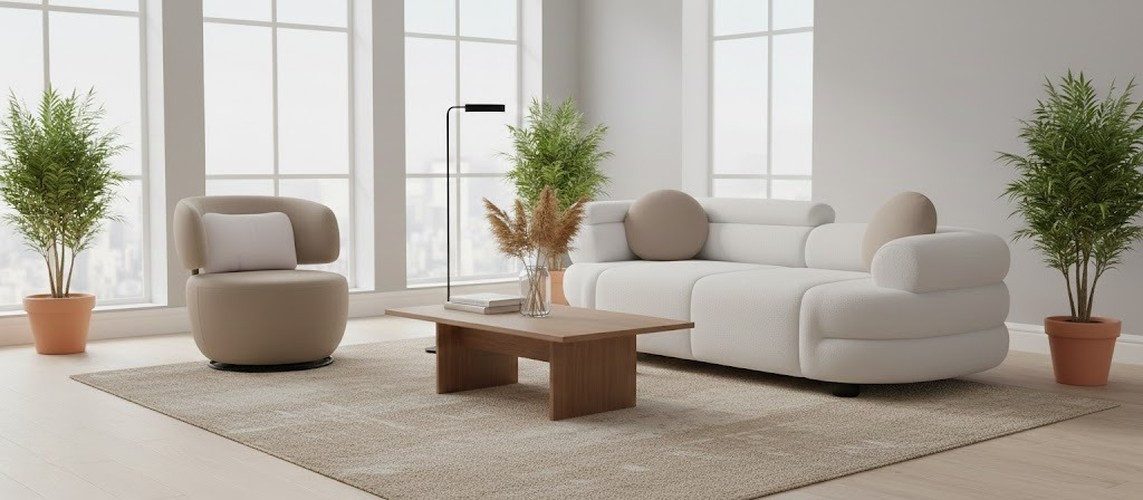 Xlmoebel Polstergarnitur Stilvolle 3-Sitzer Couchgarnitur mit modernem Polstersessel, (2-tlg), Made in Europa