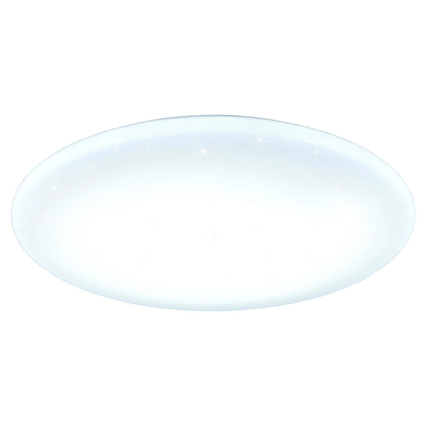 Reality Leuchten LED Deckenleuchte NANDO, Ø 70 x H 8 cm, Weiß, Kunststoff, Anpassung der Farbtemperatur, Sternenhimmel, LED fest integriert, Extra-Warmweiß, Neutralweiß, Tageslichtweiß