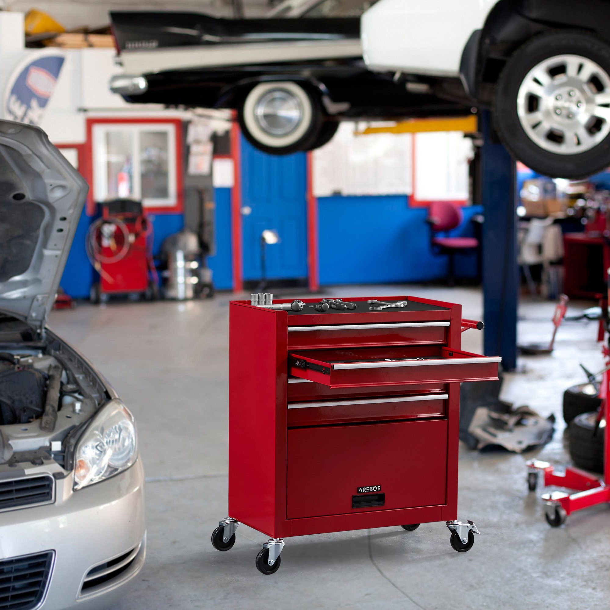 Arebos Werkstattwagen Rollwagen Werkzeugkiste Toolbox, mit günstig online kaufen