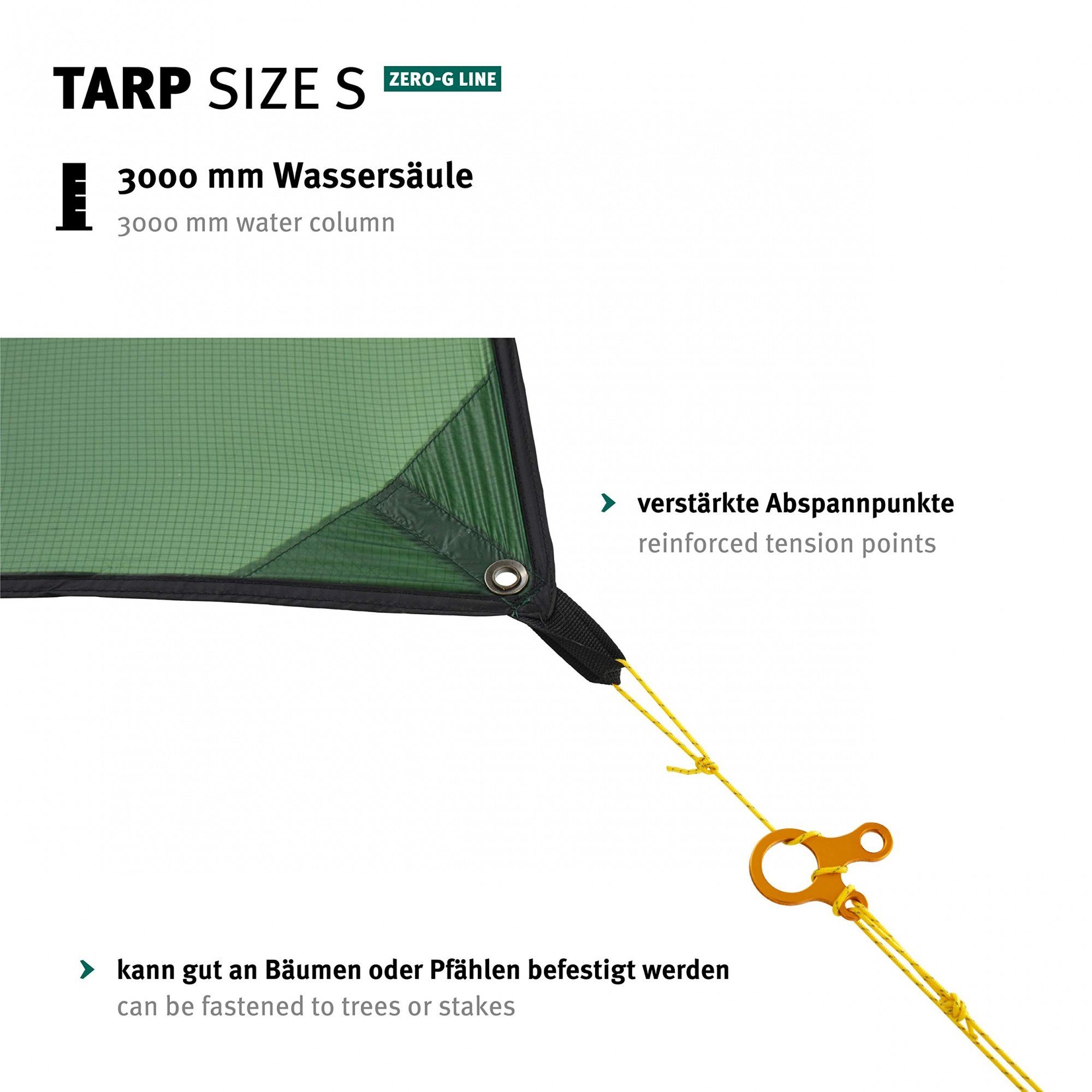 Tents Tarp-Zelt Line, cm, - S Ultraleicht 4, 290 x Wechsel Tarp Personen: Zeltdach, 400 Zero-G Grün