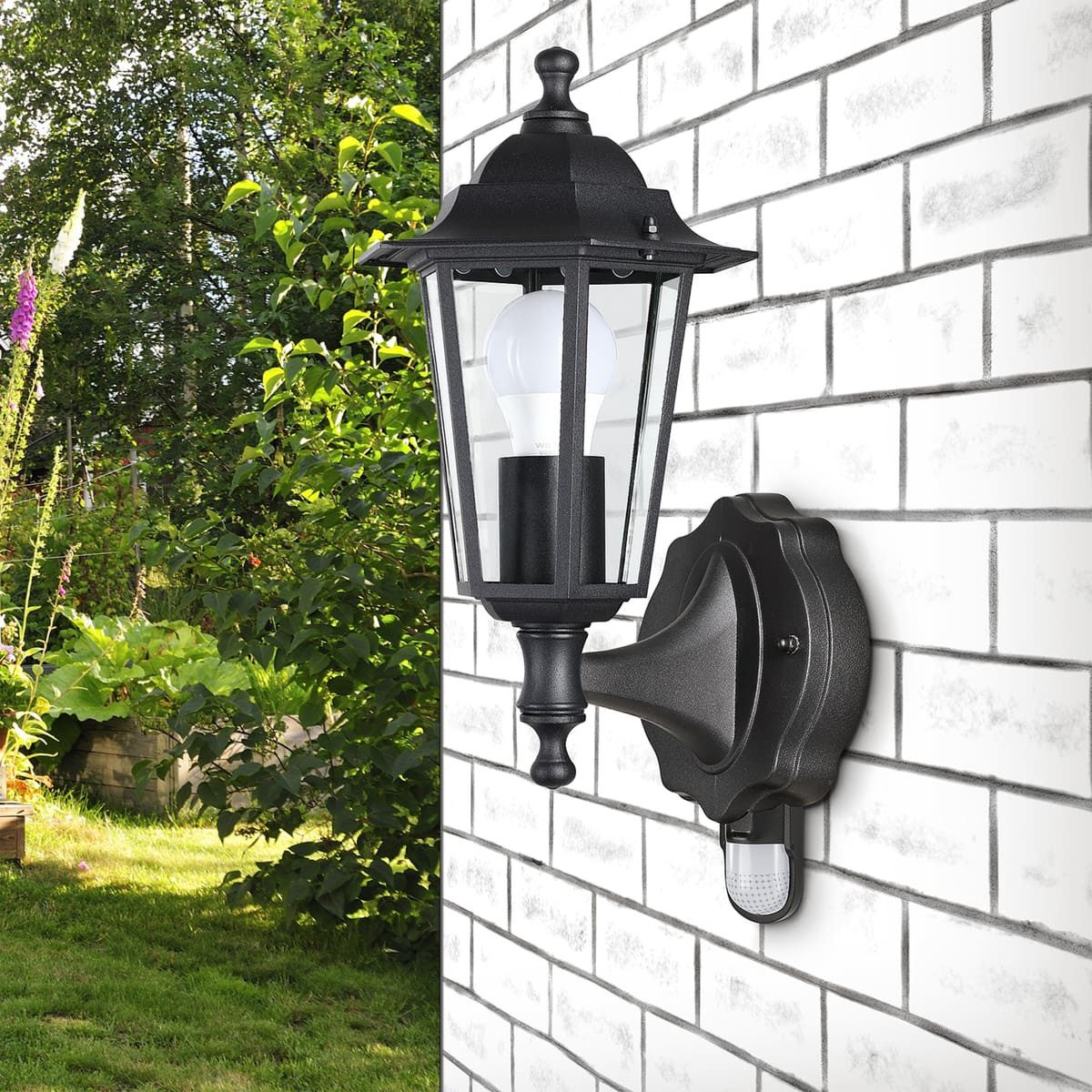 monzana Gartenleuchte Krysante, Wandleuchte mit Bewegungsmelder, Außenleuch günstig online kaufen