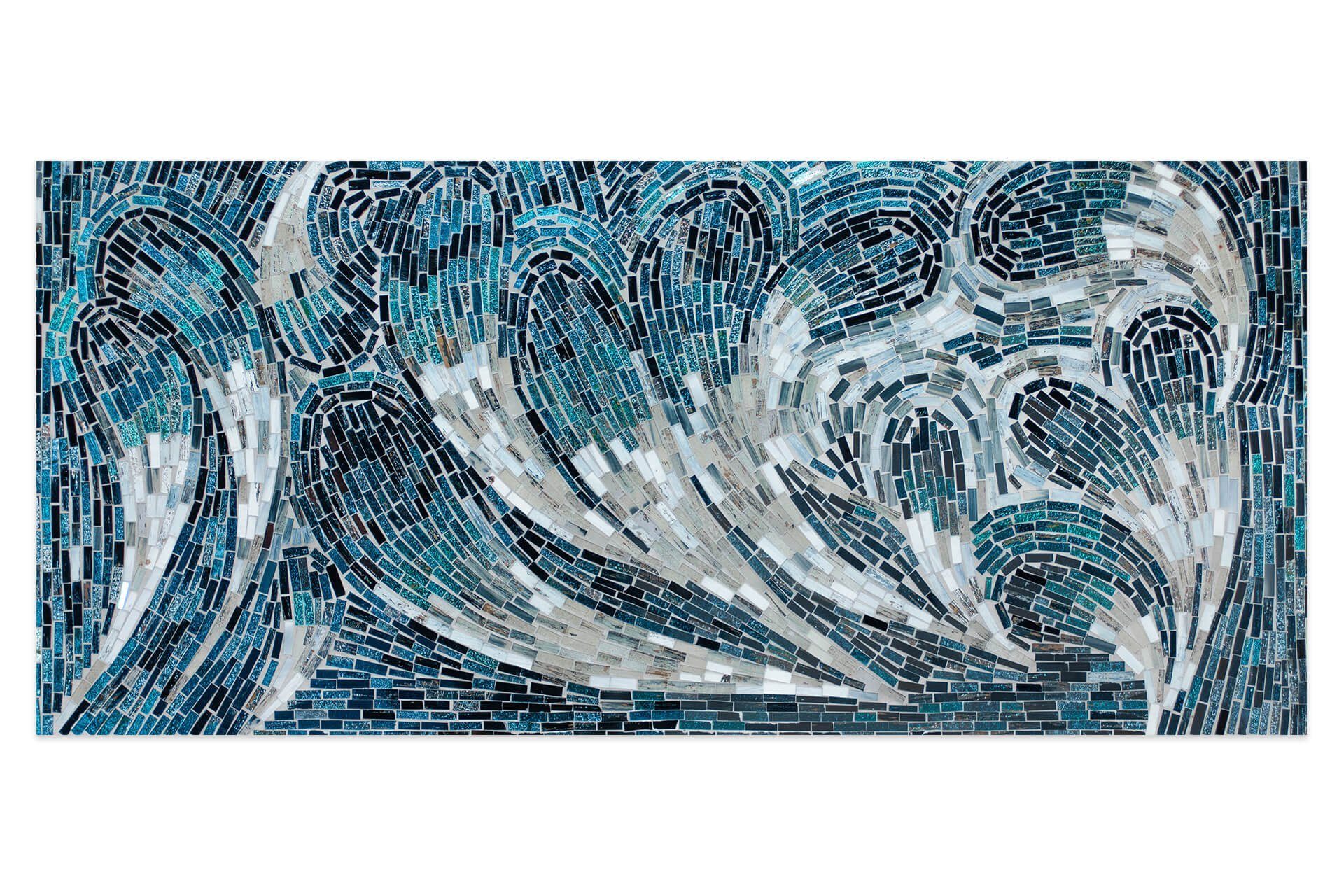 Wandrelief Mosaik KUNSTLOFT handgefertiges Wandbild cm, Strom Glas Reißender 100x45 aus